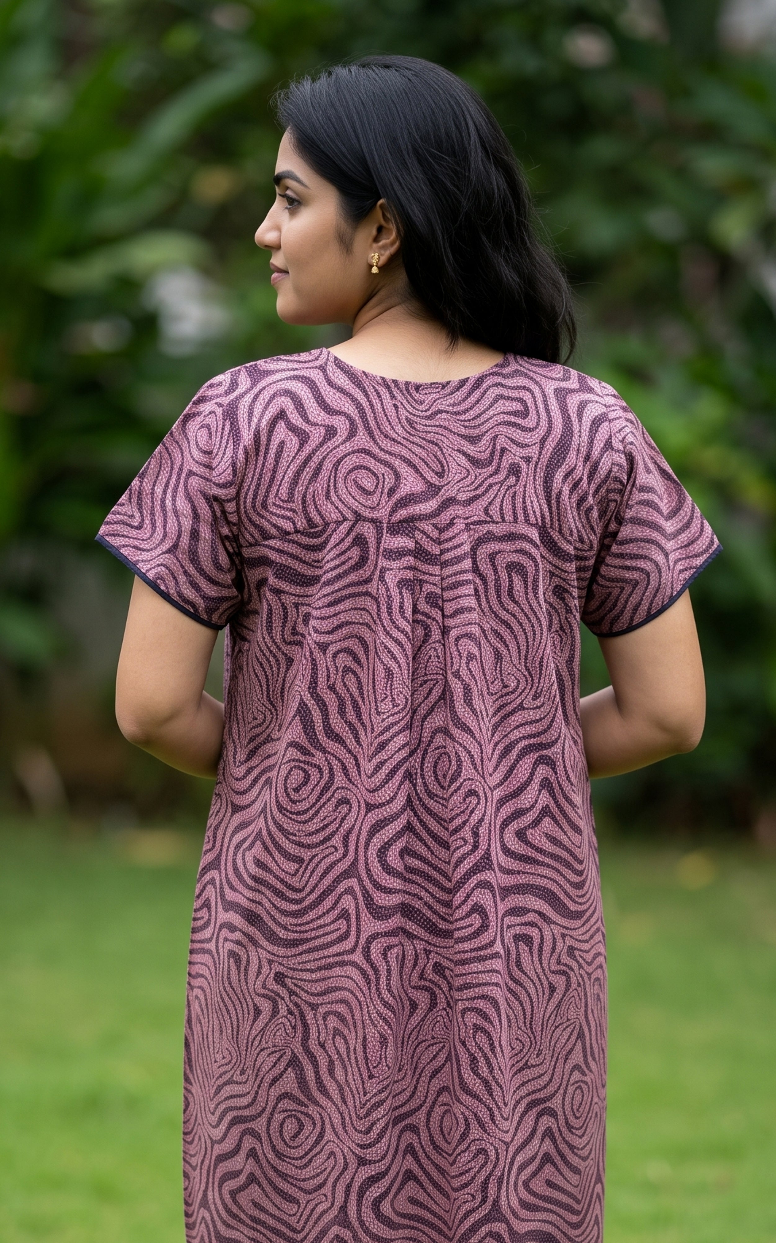 Rayon Straight Fit Nighty-164SS7A