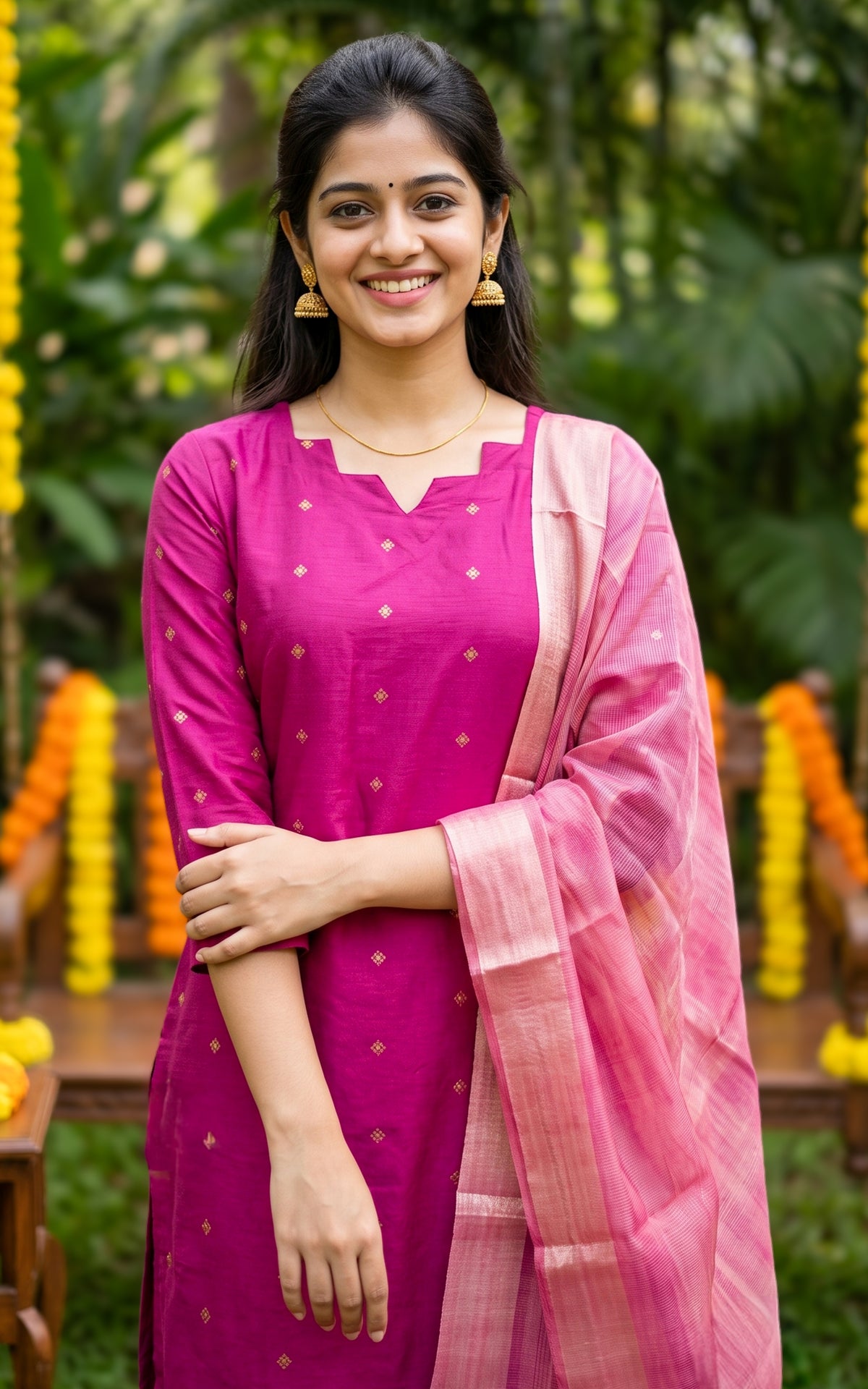 Amrut Magenta (Kurti+Dupatta)
