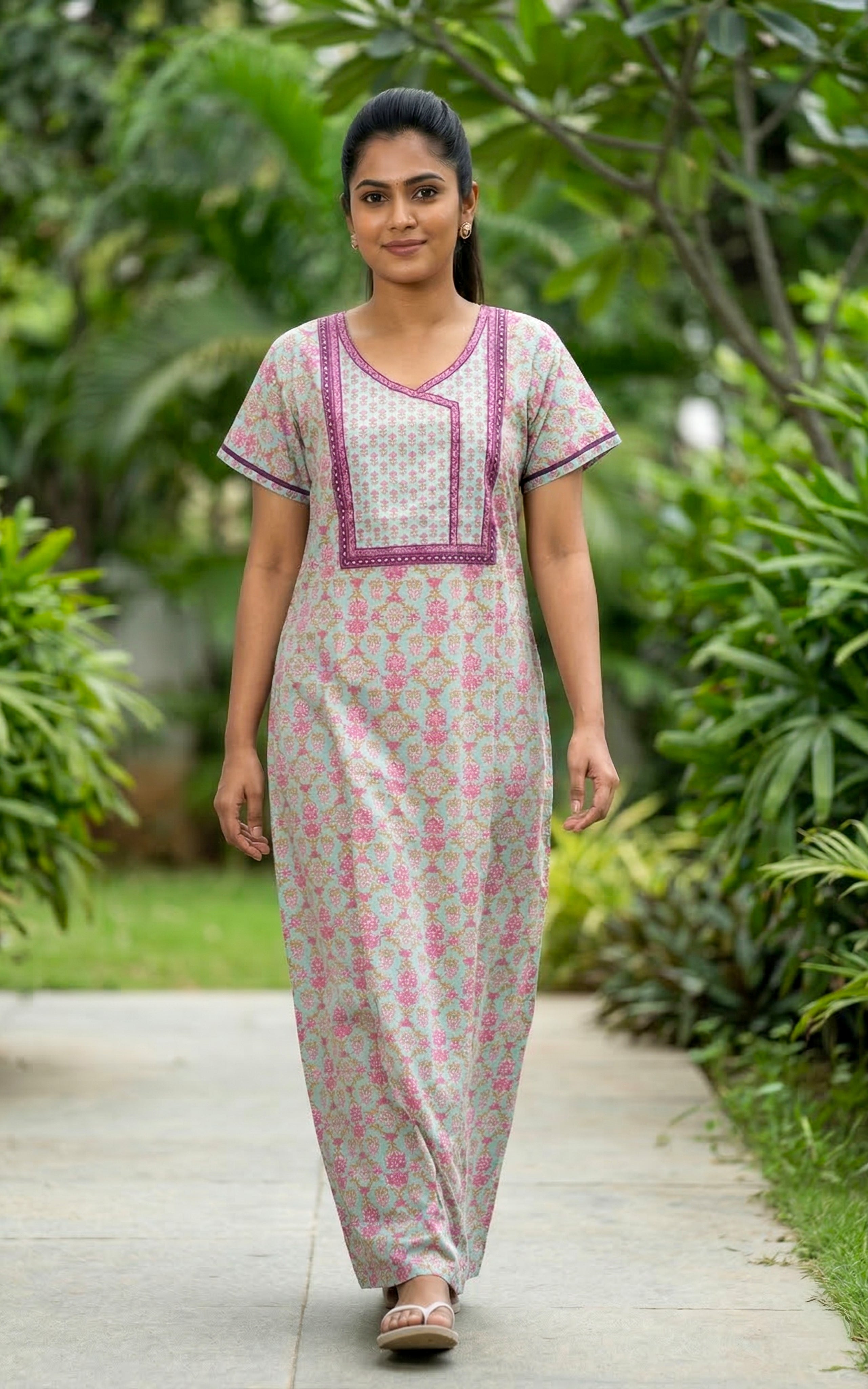 Cotton Straight Fit Nighty-159SR292