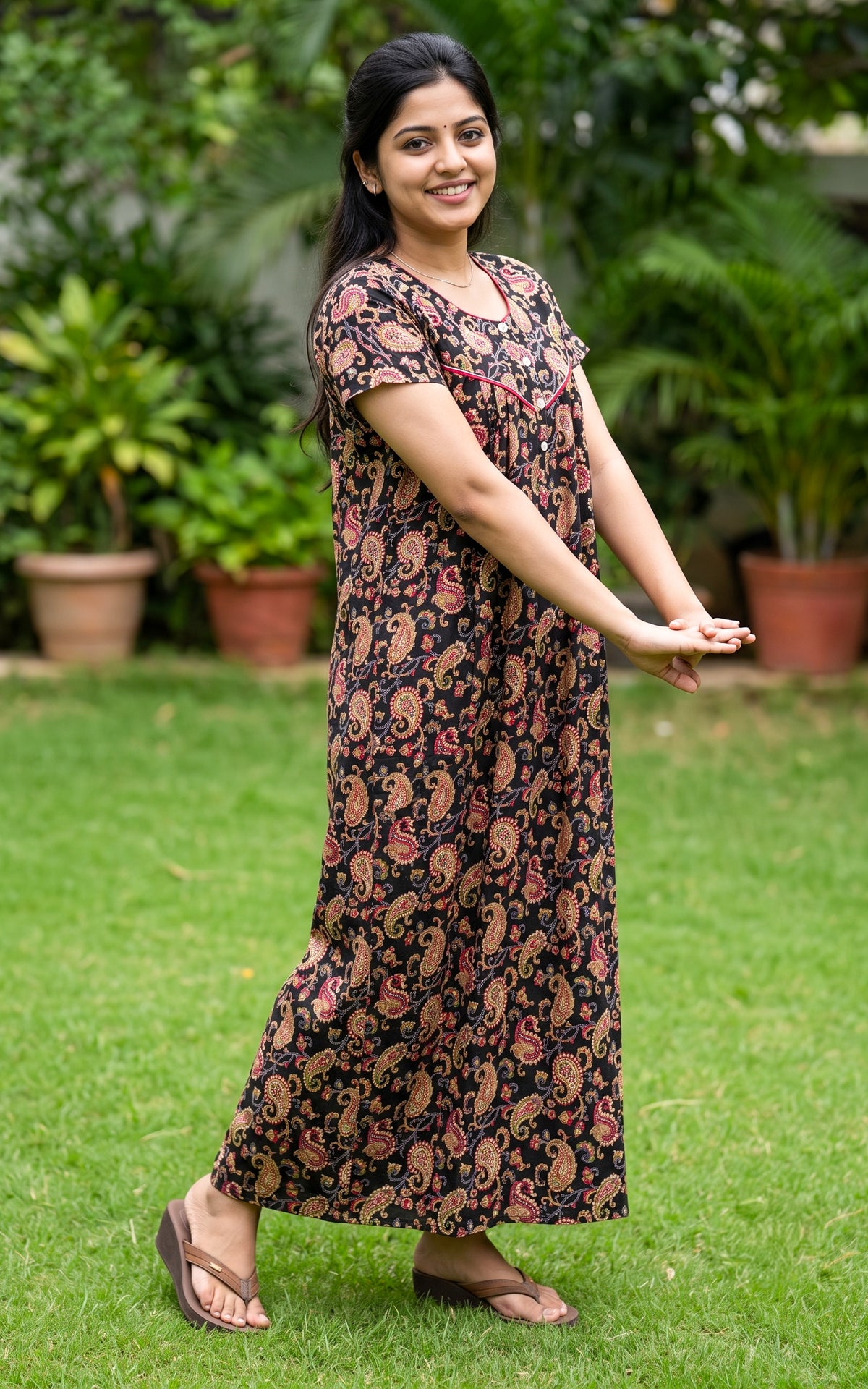 Cotton Straight Fit Nighty-165SS5A