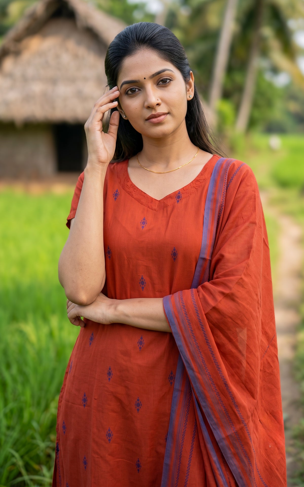 Raji Rust (Kurti+Pant+Dupatta)