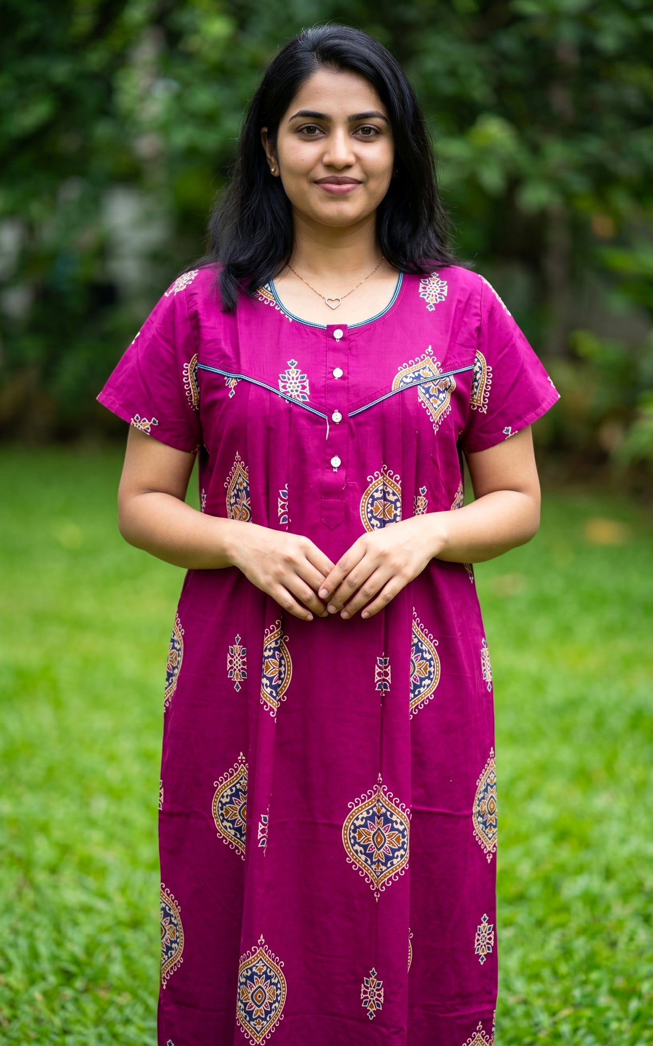 Cotton Straight Fit Nighty-162SS16A