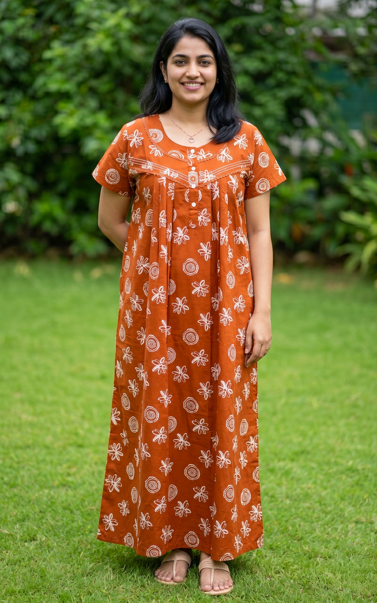 Cotton Straight Fit Nighty-162SS15C