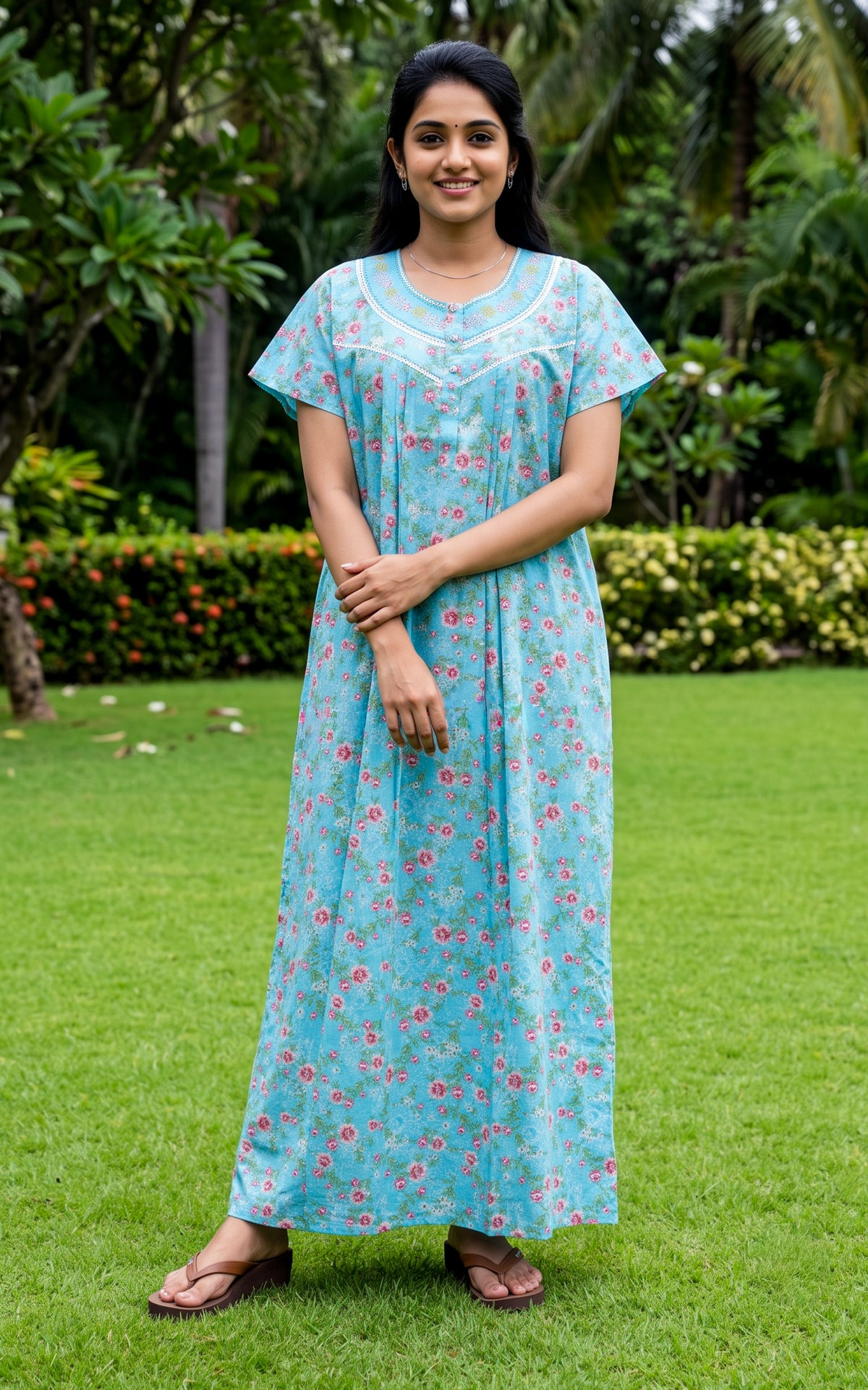 Cotton Straight Fit Nighty-165SS6A