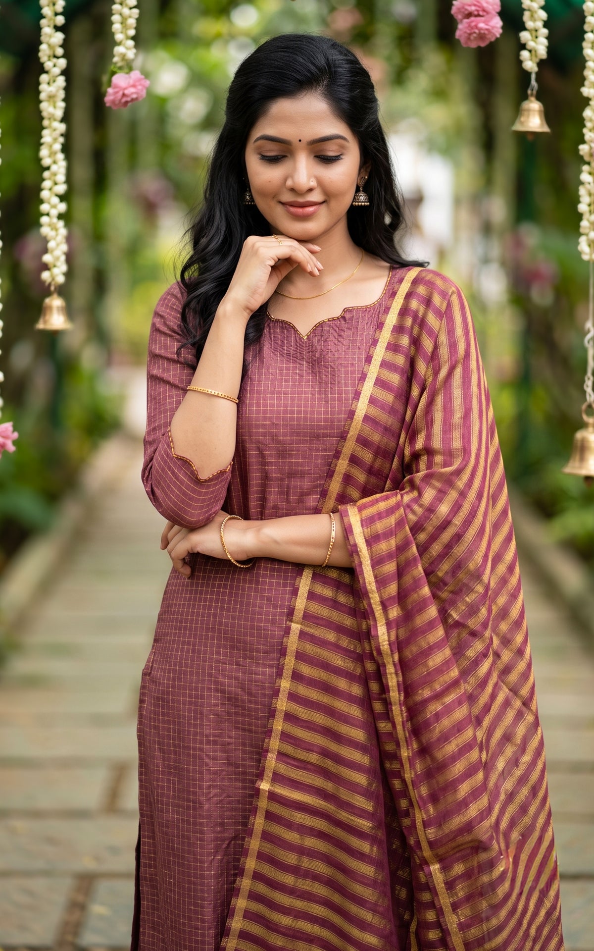 Narumugai Dusty Rose (Kurti+Dupatta)