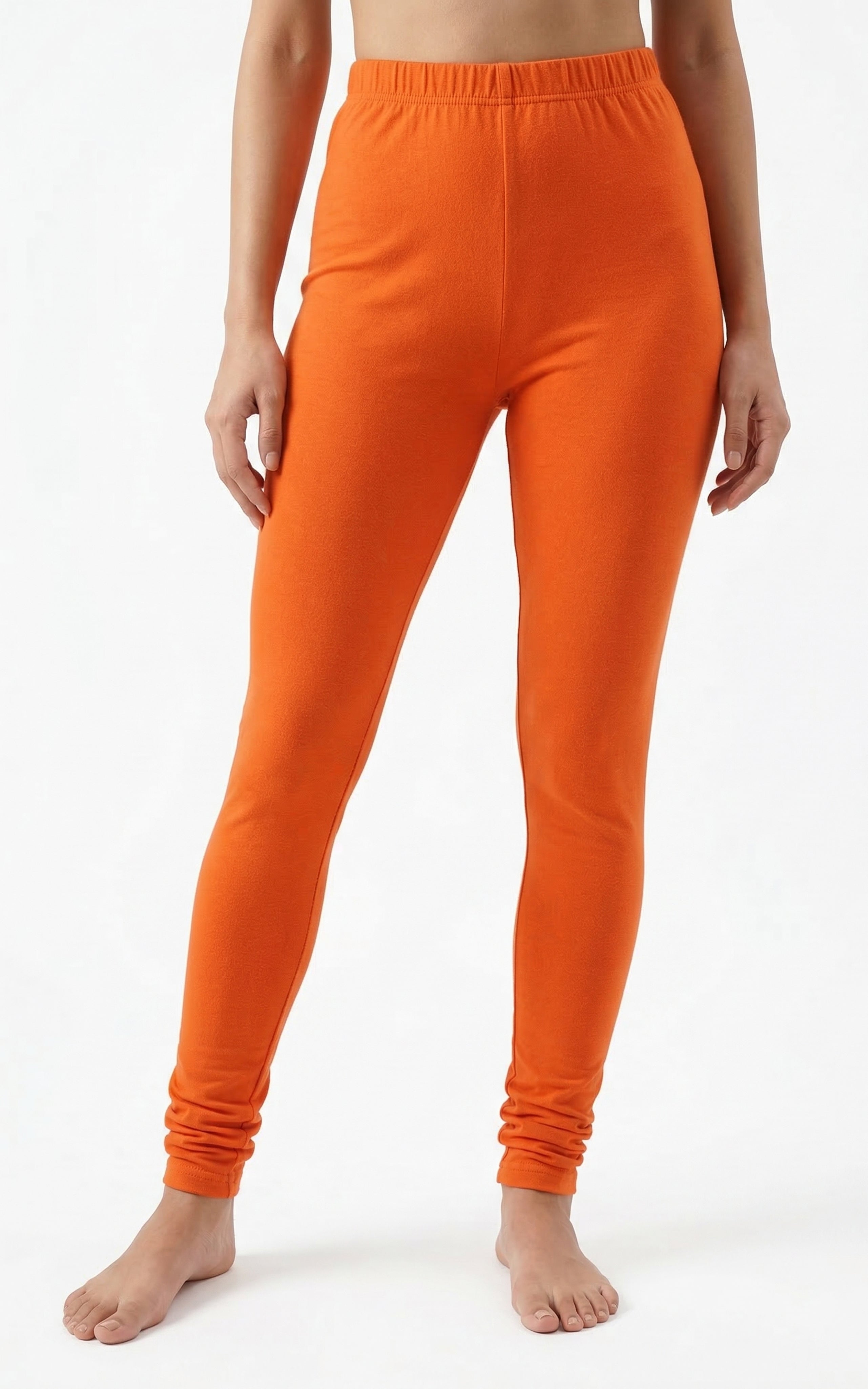Instore – Bright Orange Ankle Length Legging for Women – Stretchable – Mix N Match Bottom Wear