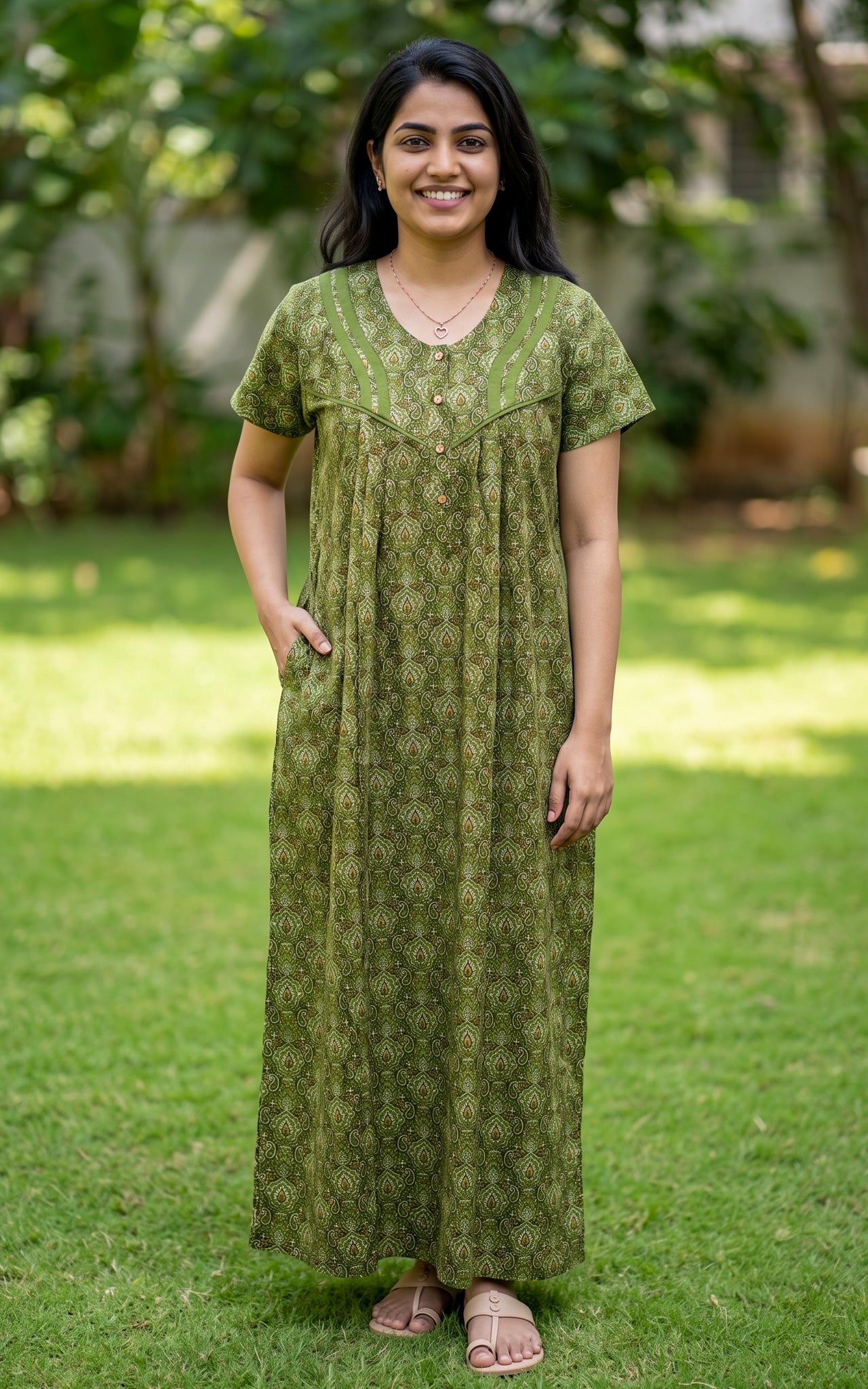Cotton Straight Fit Nighty-163SS2