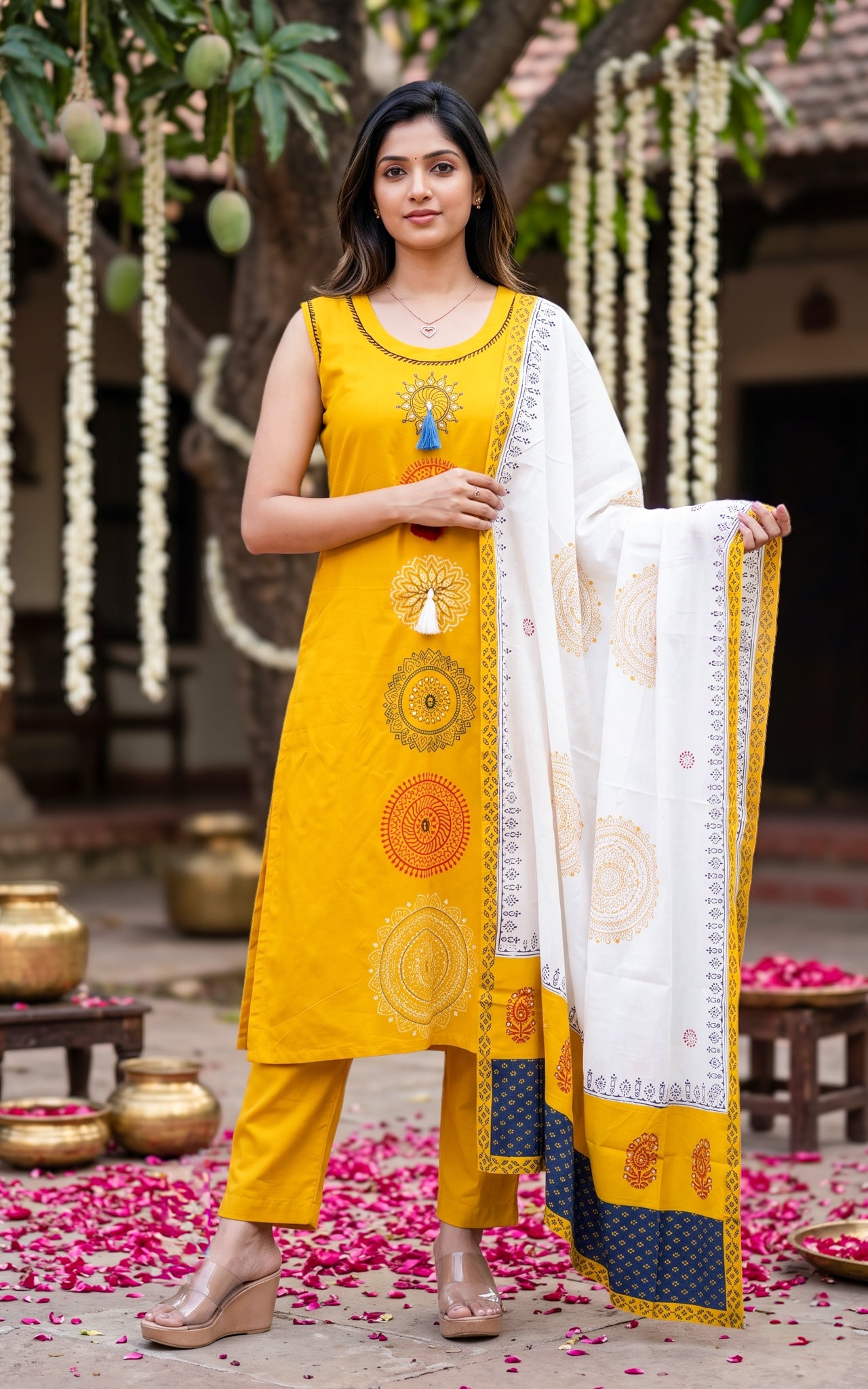 Aurumaya D Handblock (Kurti+Dupatta)