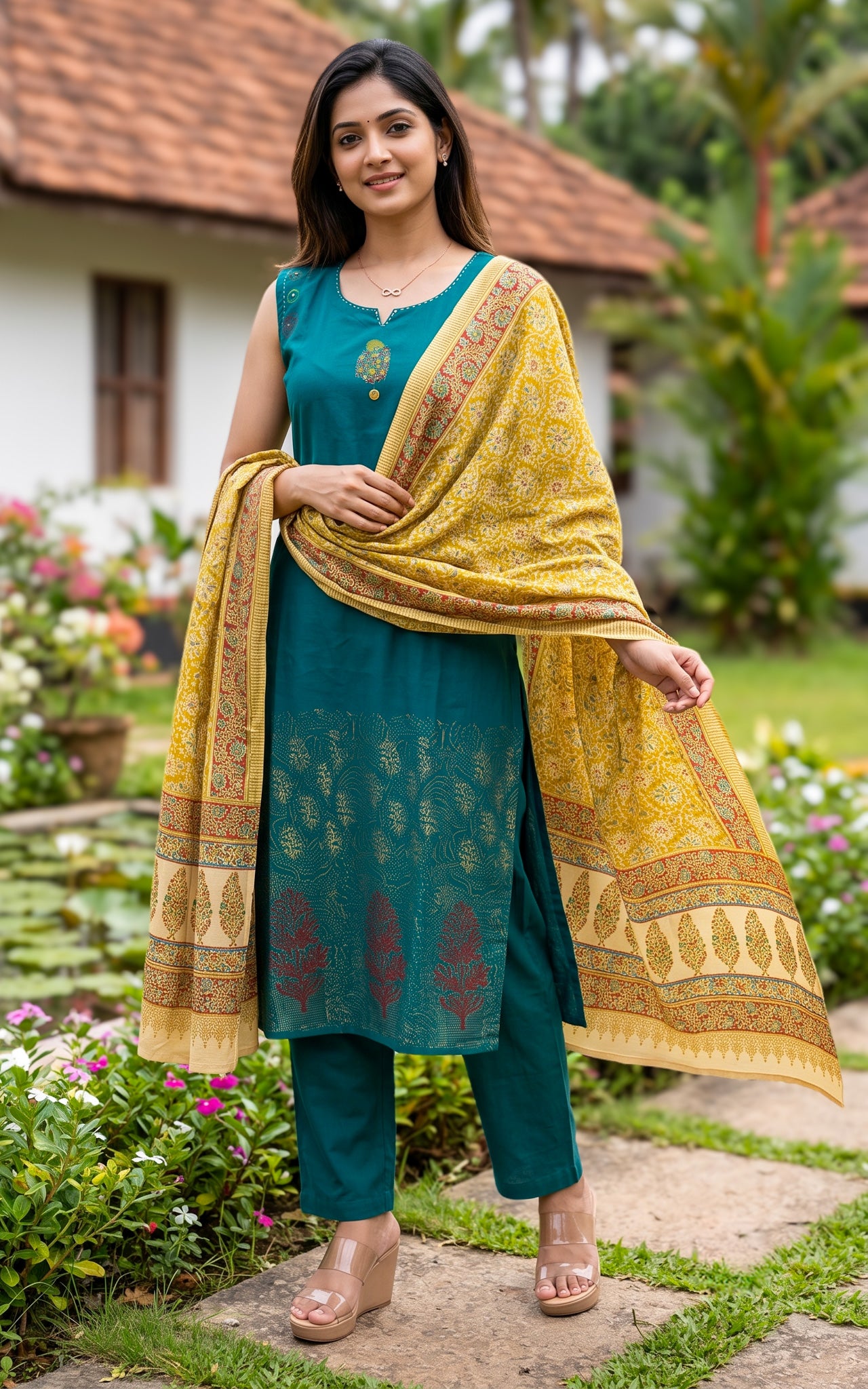 Ilamathi Handblock (Kurti+Pant+Dupatta)