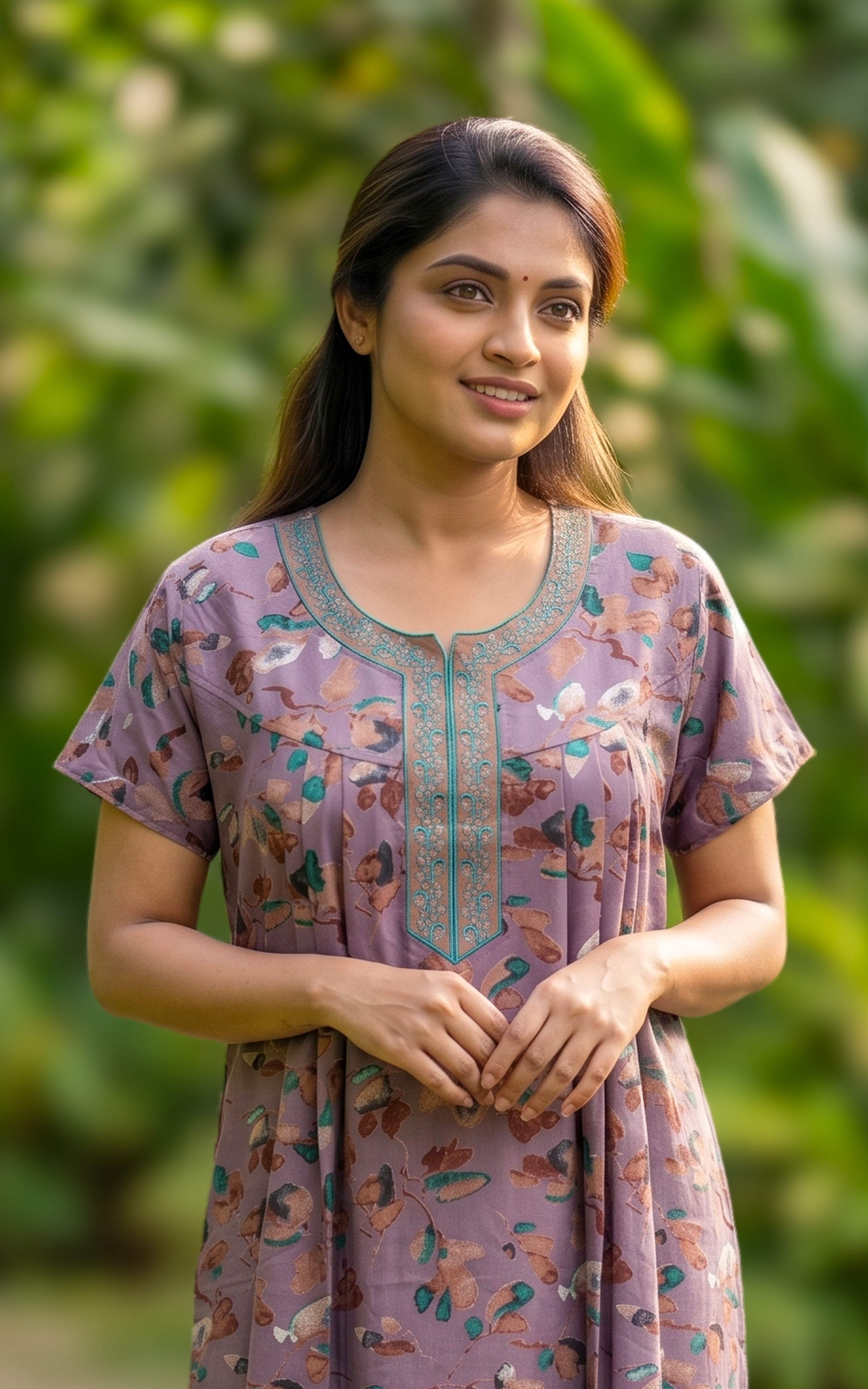 Cotton Straight Fit Nighty-160SS10A