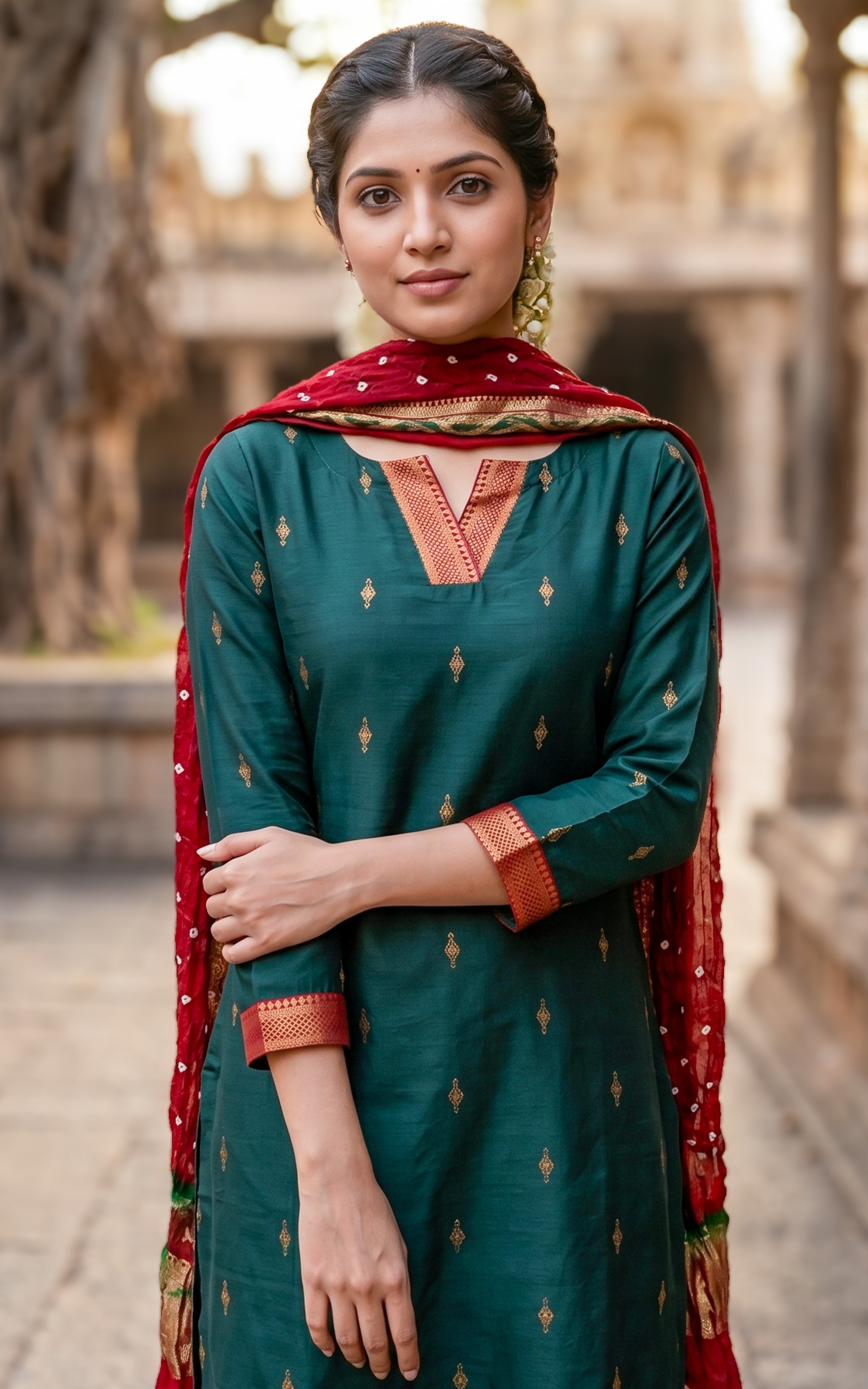 Myvizhi A (Kurti+Dupatta)