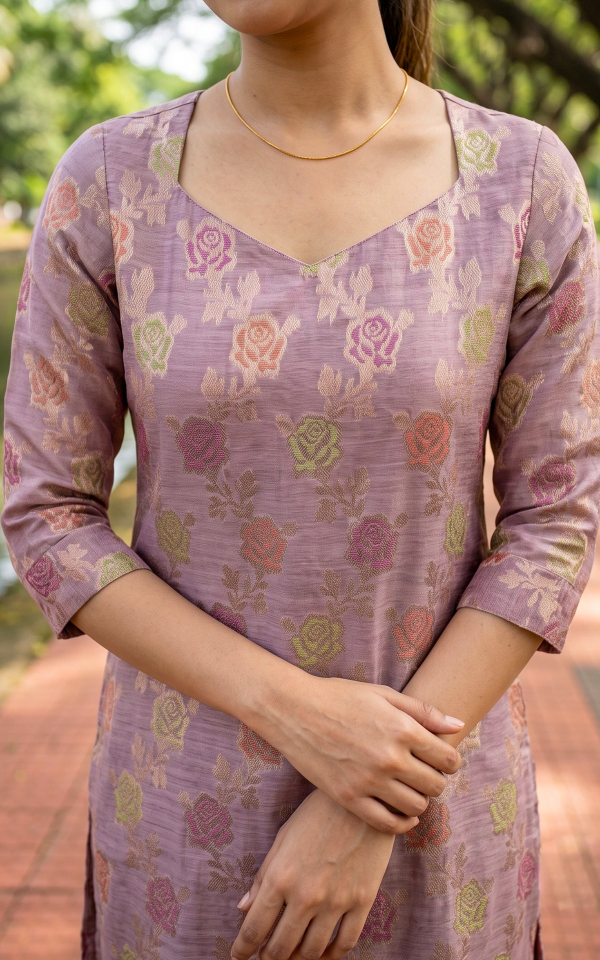 Gnanika Mauve (Kurti+Pant+Dupatta)