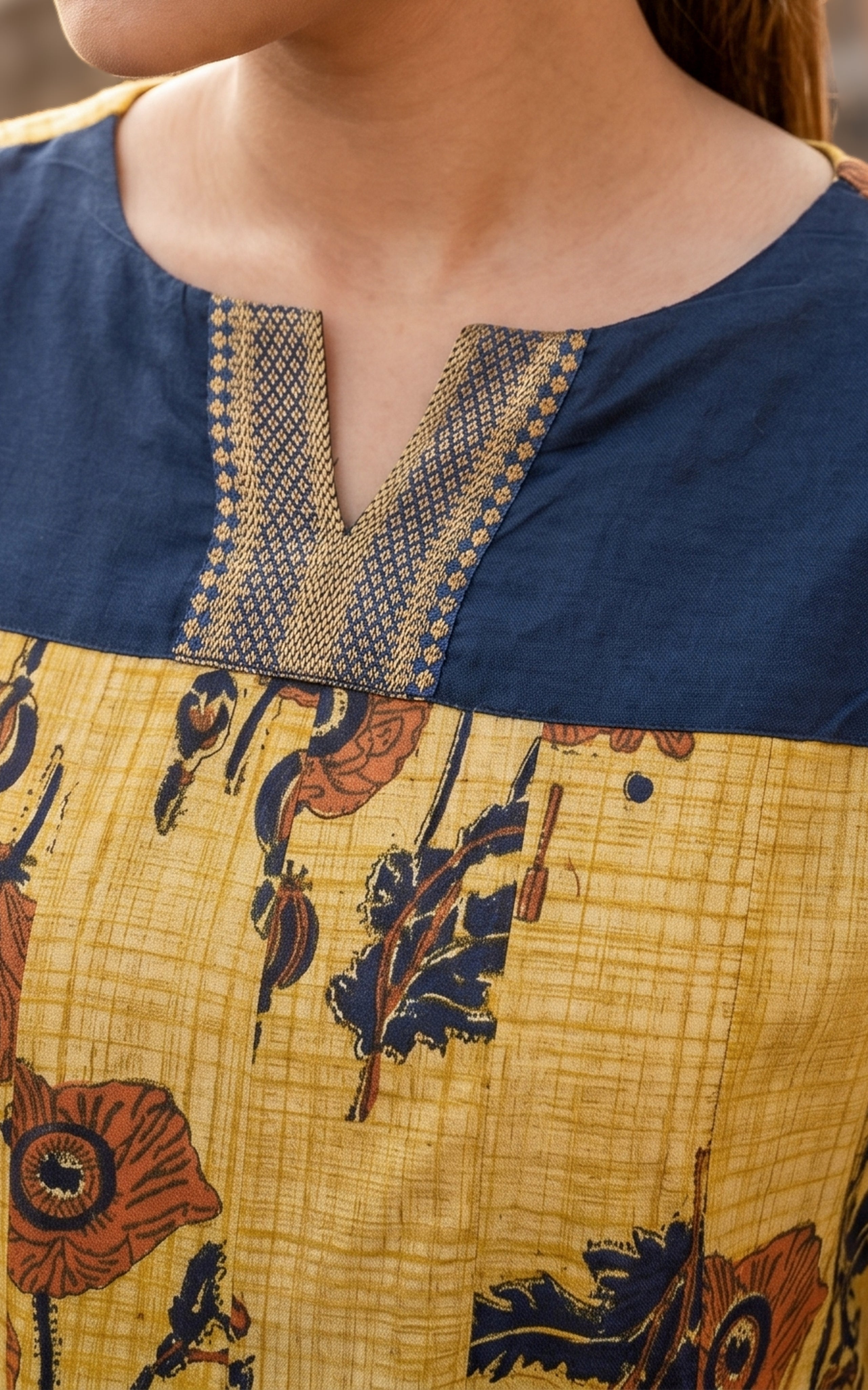 Designer yellow Anarkali kurti for women