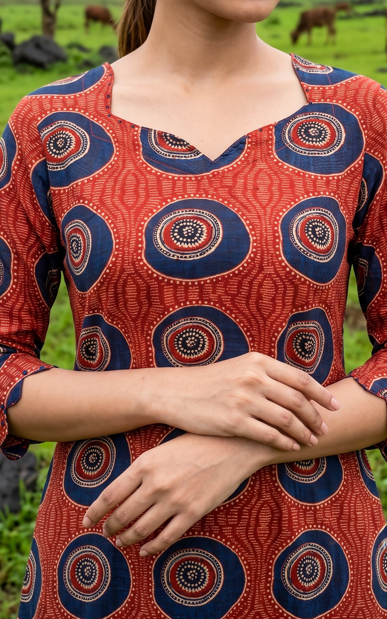 Maroon Cotton Daily Wear Kurti Dupatta for Women