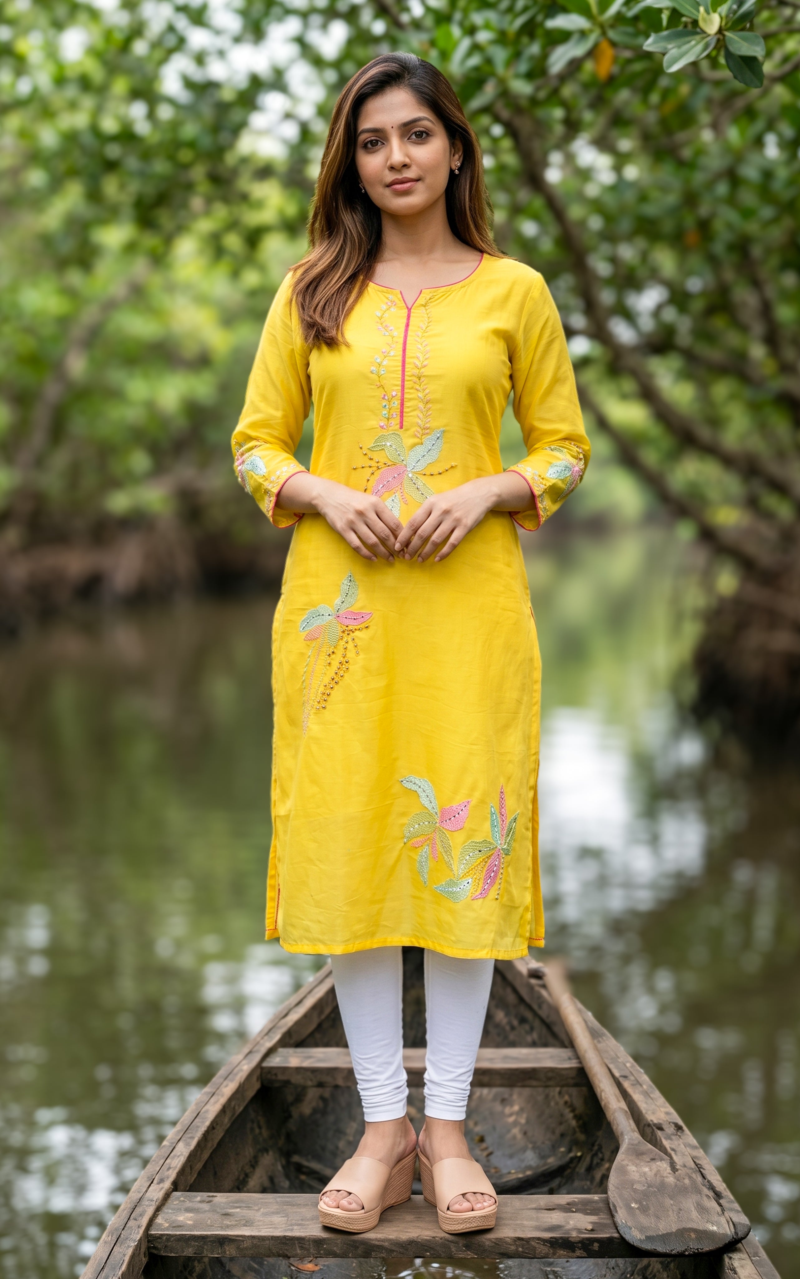 Cotton kurti with side slit for women