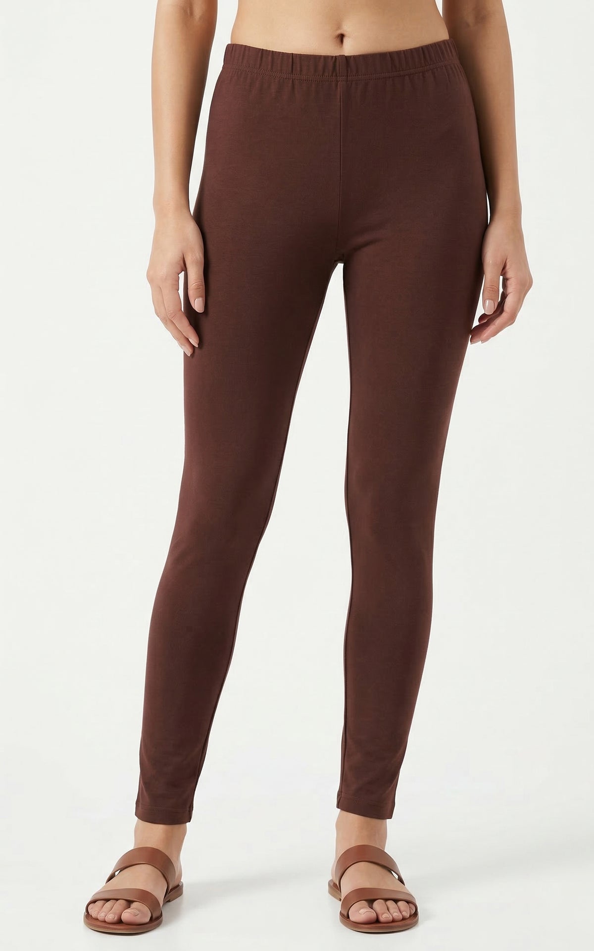Instore – Cola Brown Ankle Length Legging for Women – Stretchable – Mix N Match Bottom Wear