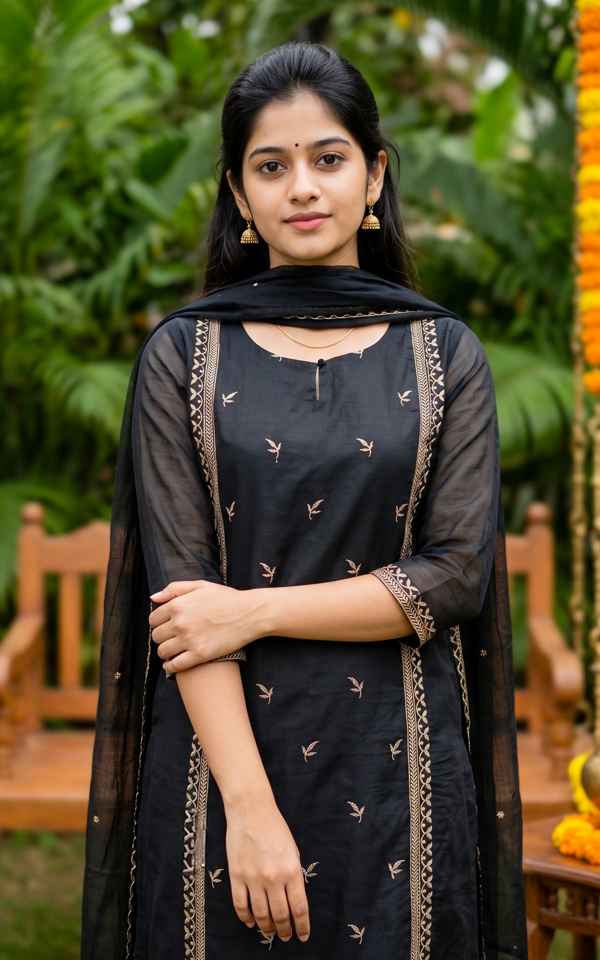 Abina Black (Kurti+Pant+Dupatta)