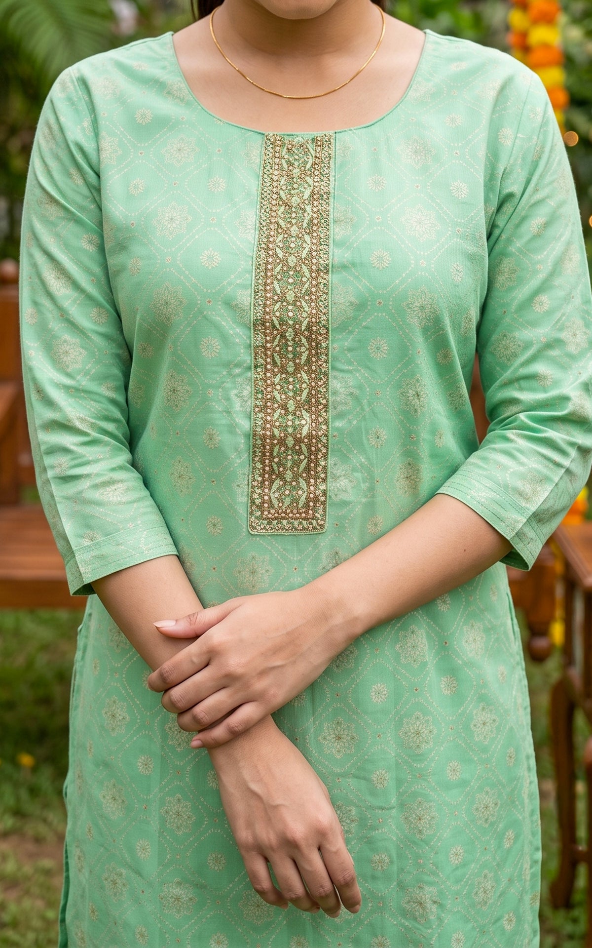 Malarnisha Mint Green (Kurti+Pant+Dupatta)