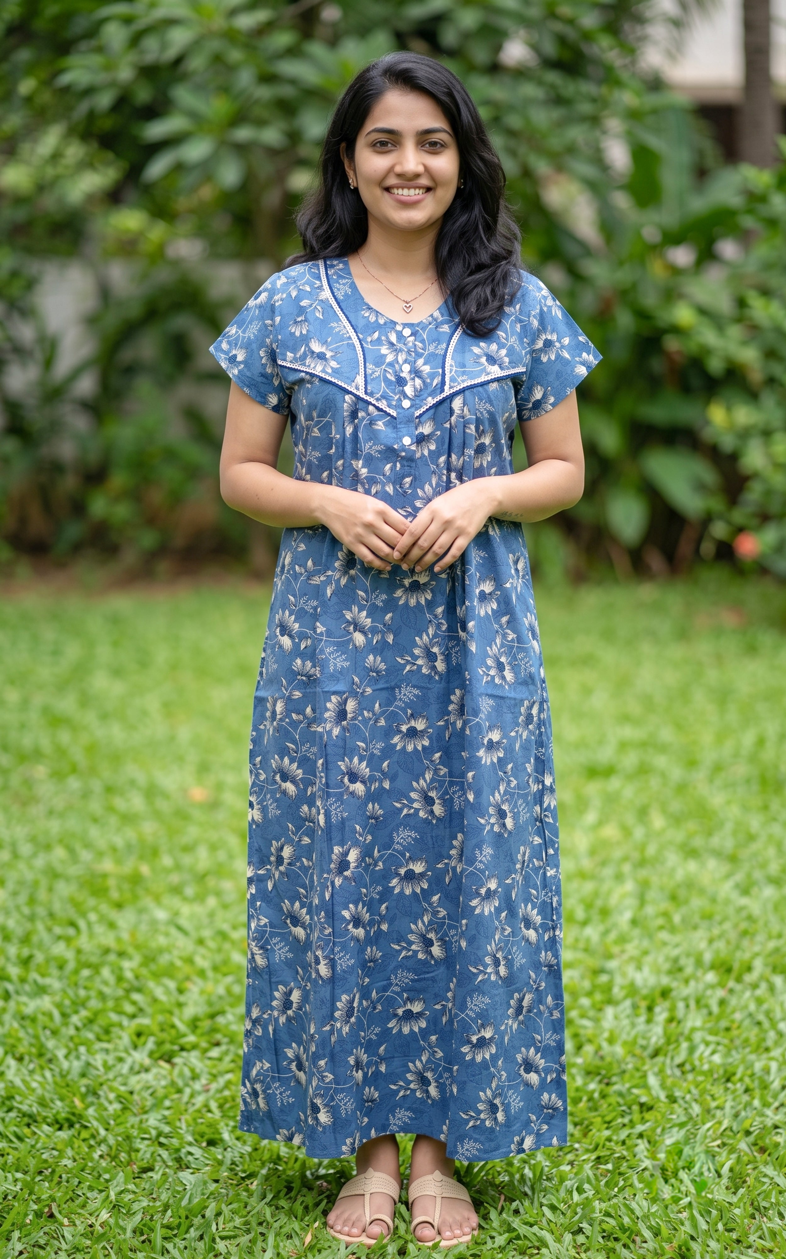 Cotton Straight Fit Nighty-164SS3B