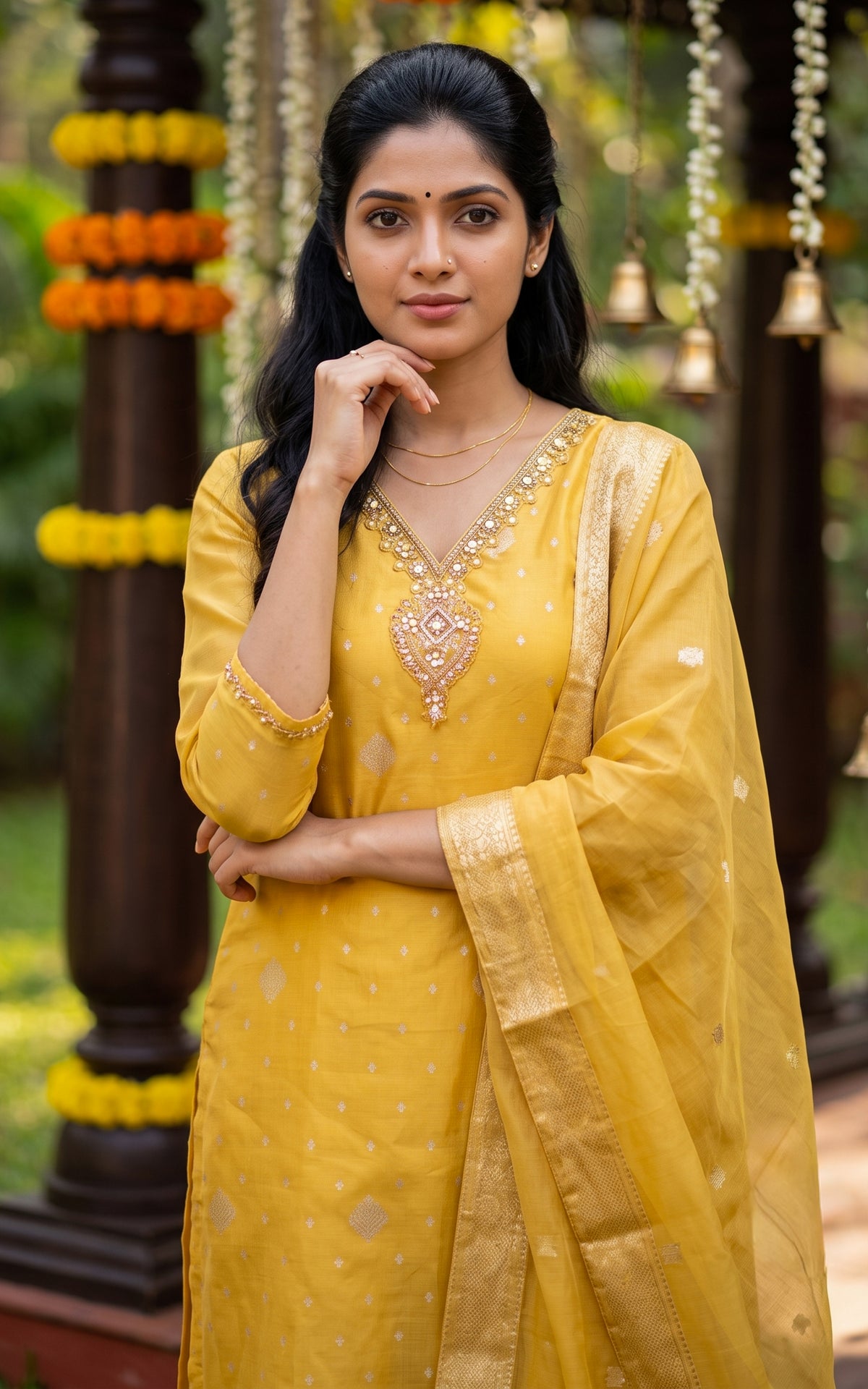 Aarthika Mustard (Kurti+Pant+Dupatta)