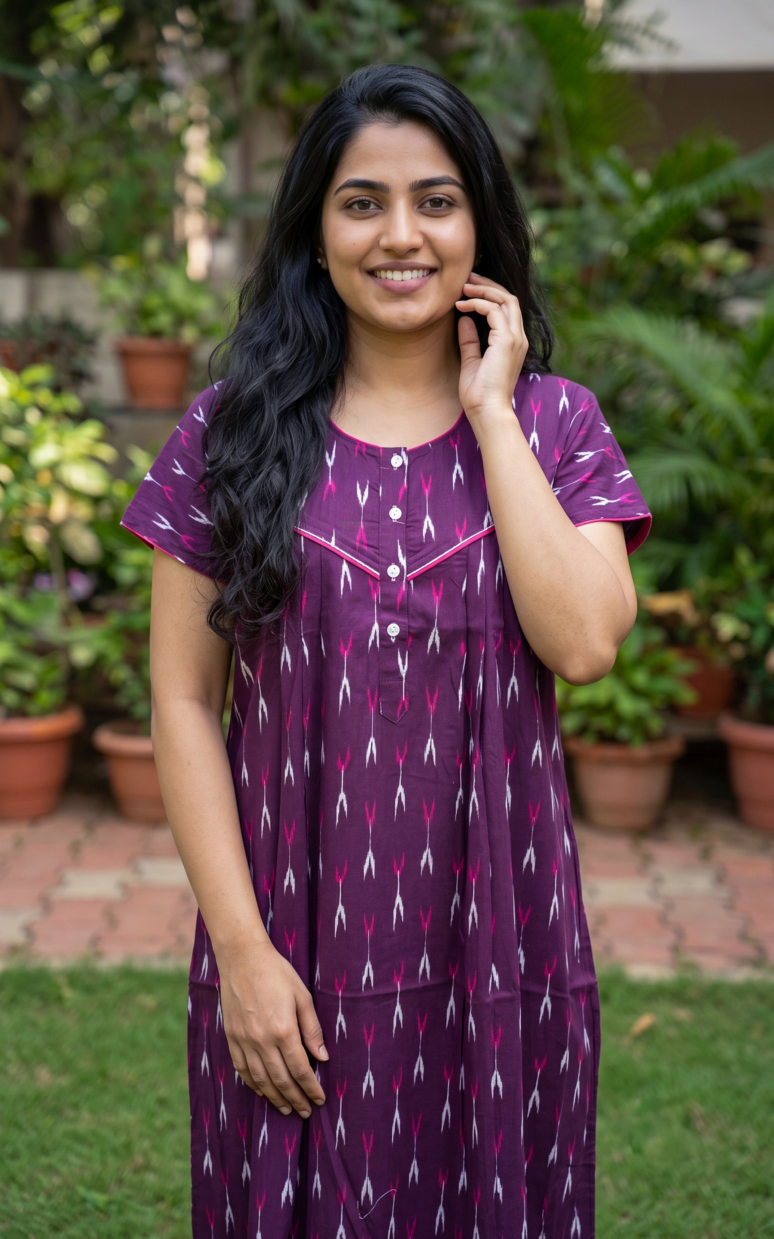 Cotton Straight Fit Nighty-164SS9C