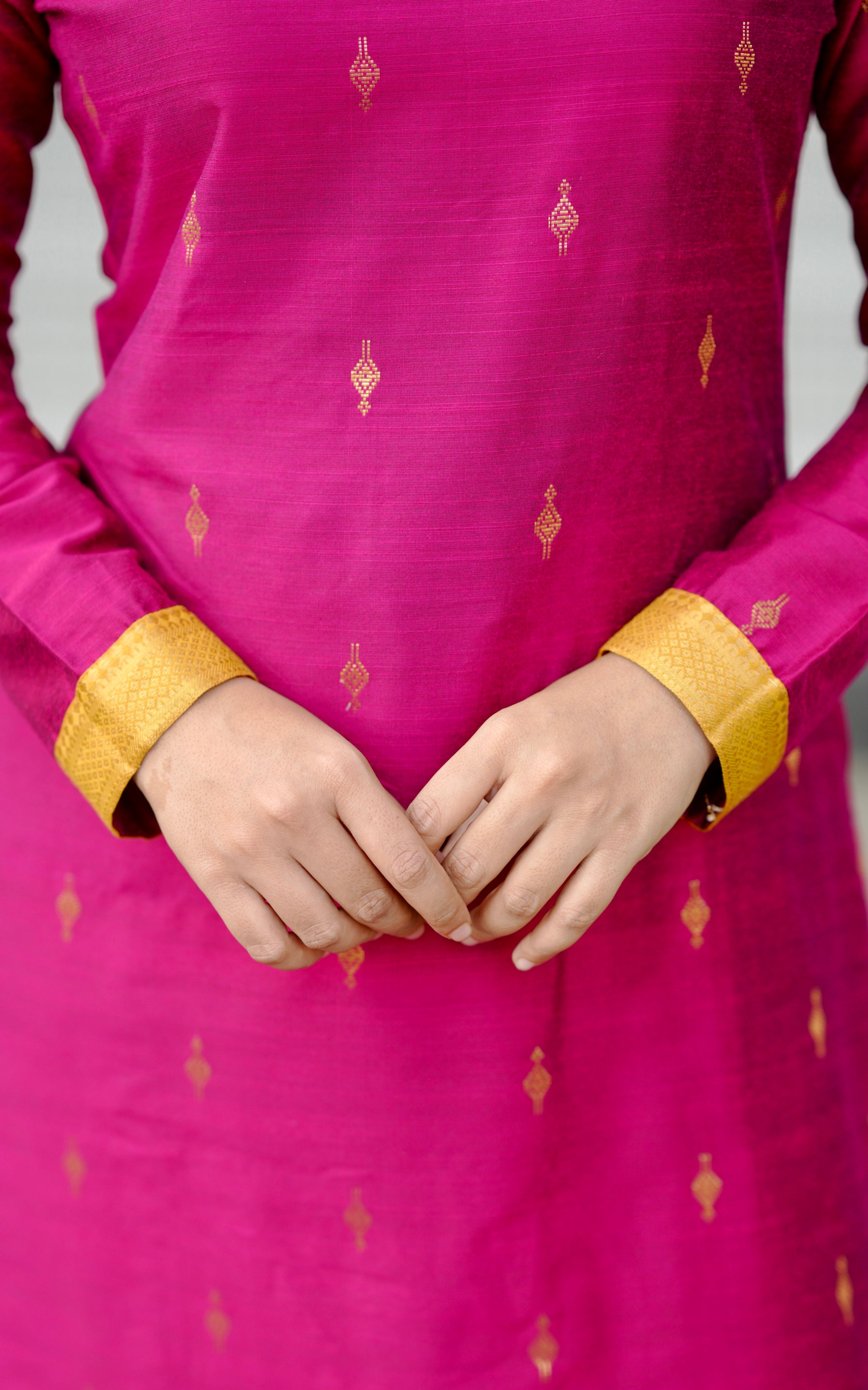 Magenta traditional kurti for women