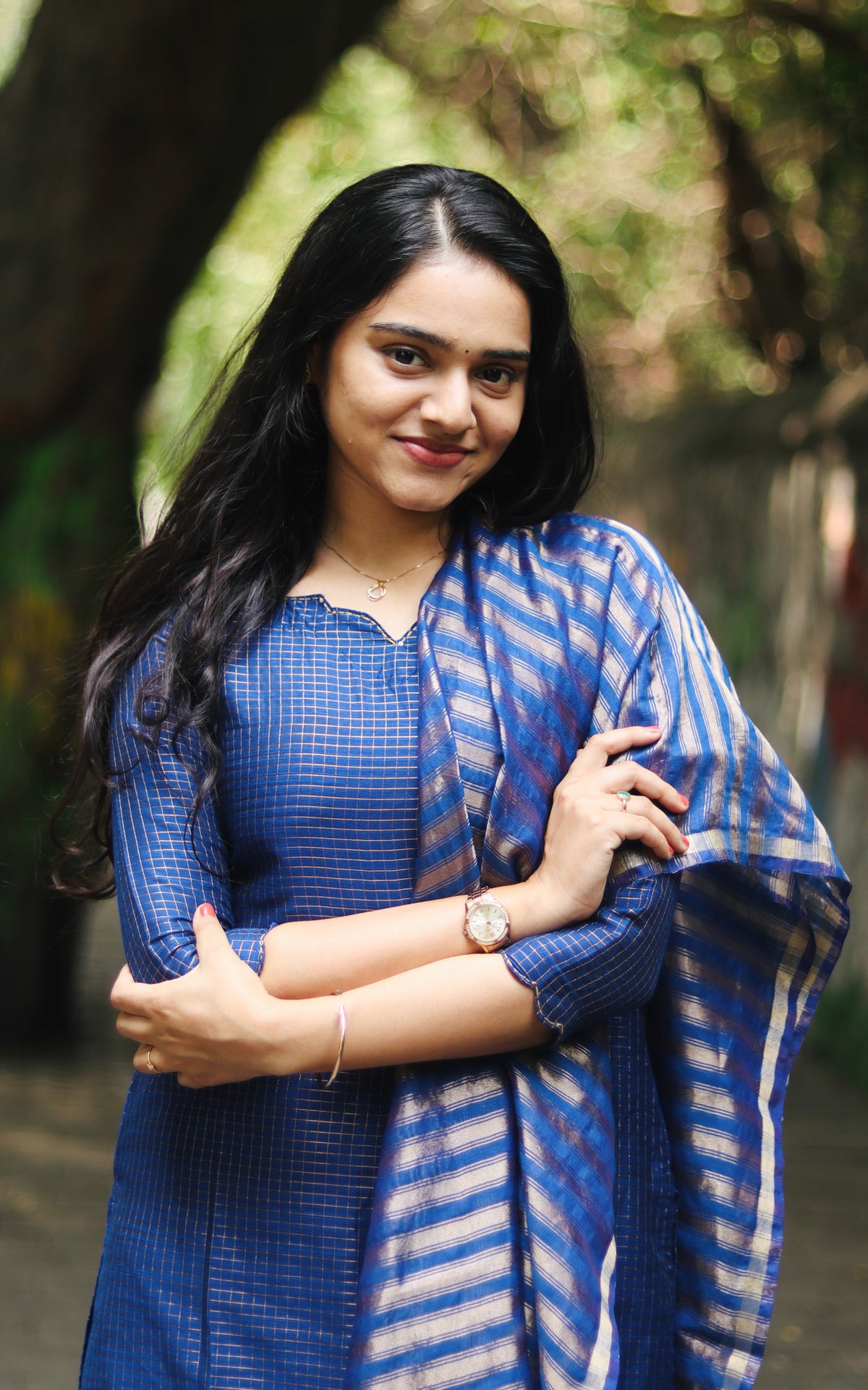 Narumugai Blue (Kurti+Dupatta)