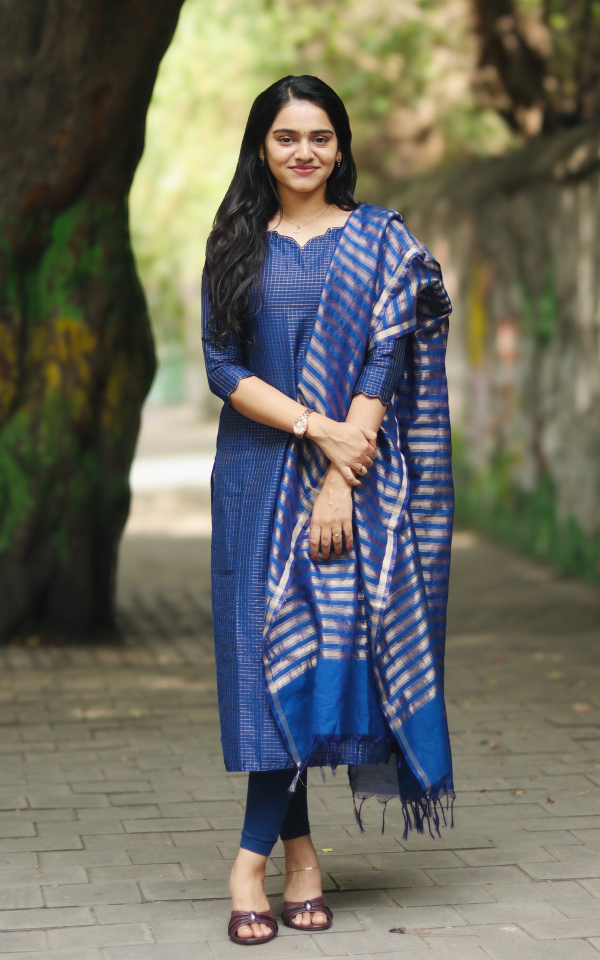 Narumugai Blue (Kurti+Dupatta)