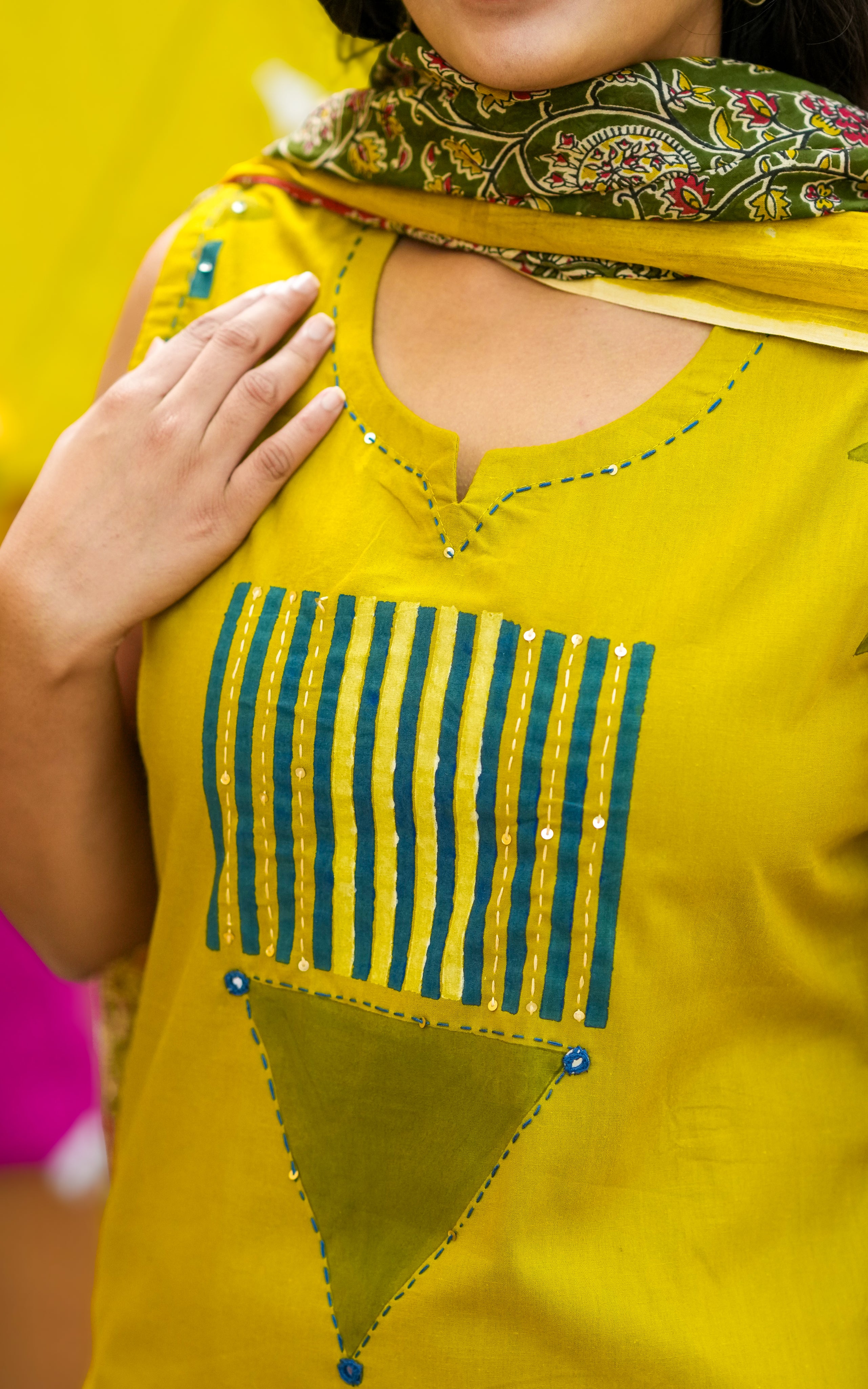 Ethnic straight kurti with minimal design for women