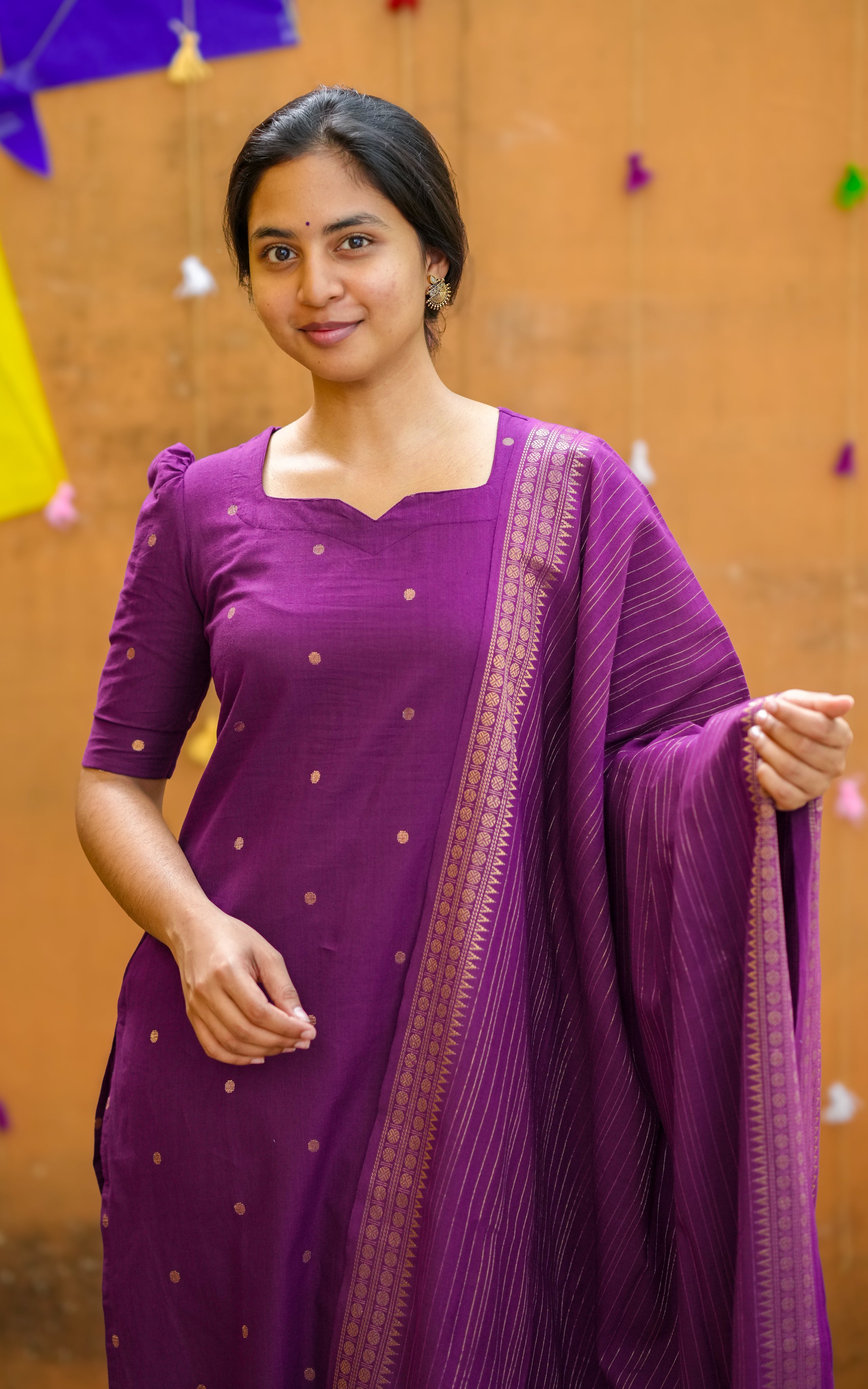 women cotton kurti with dupatta