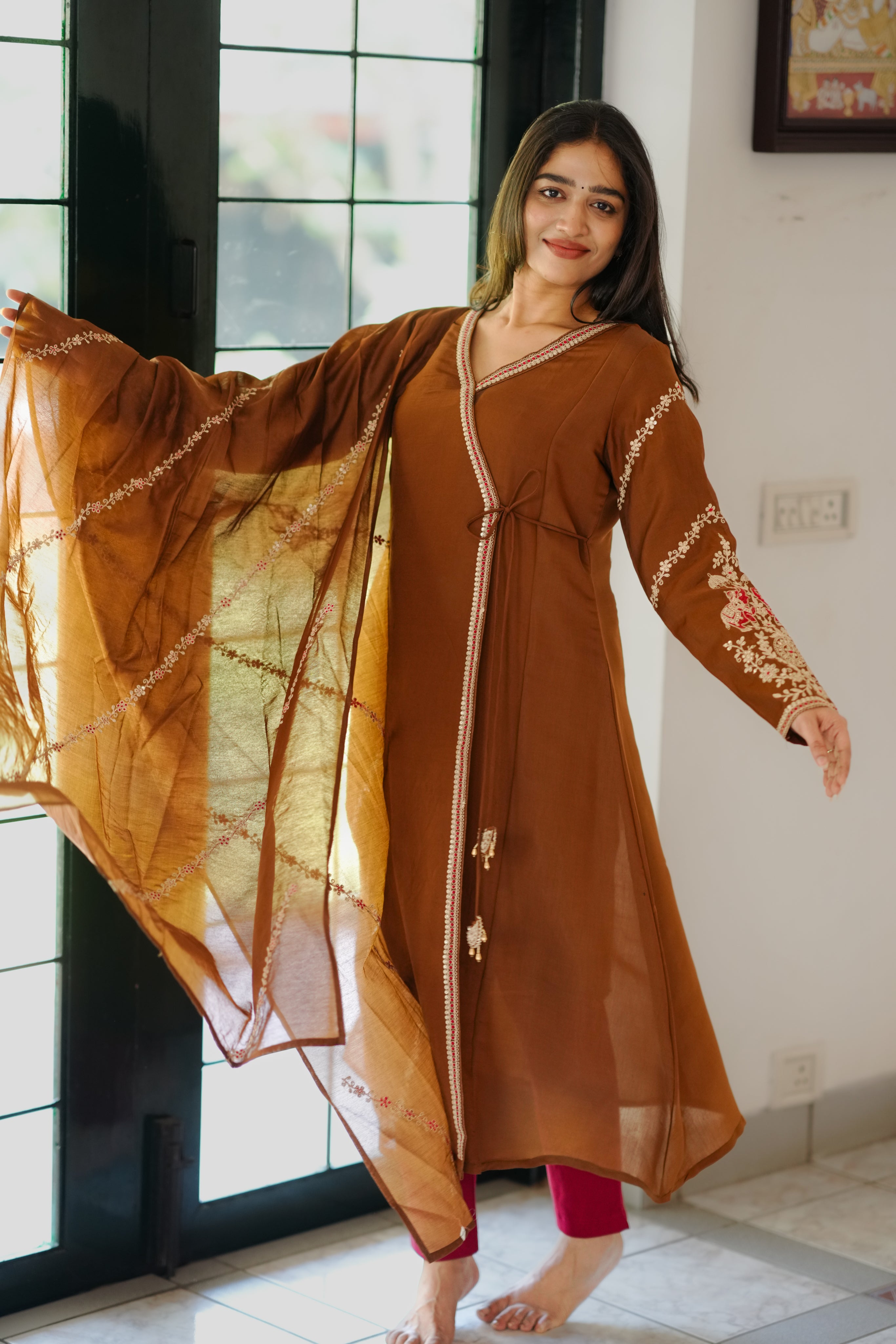 art silk party wear kurti set for women