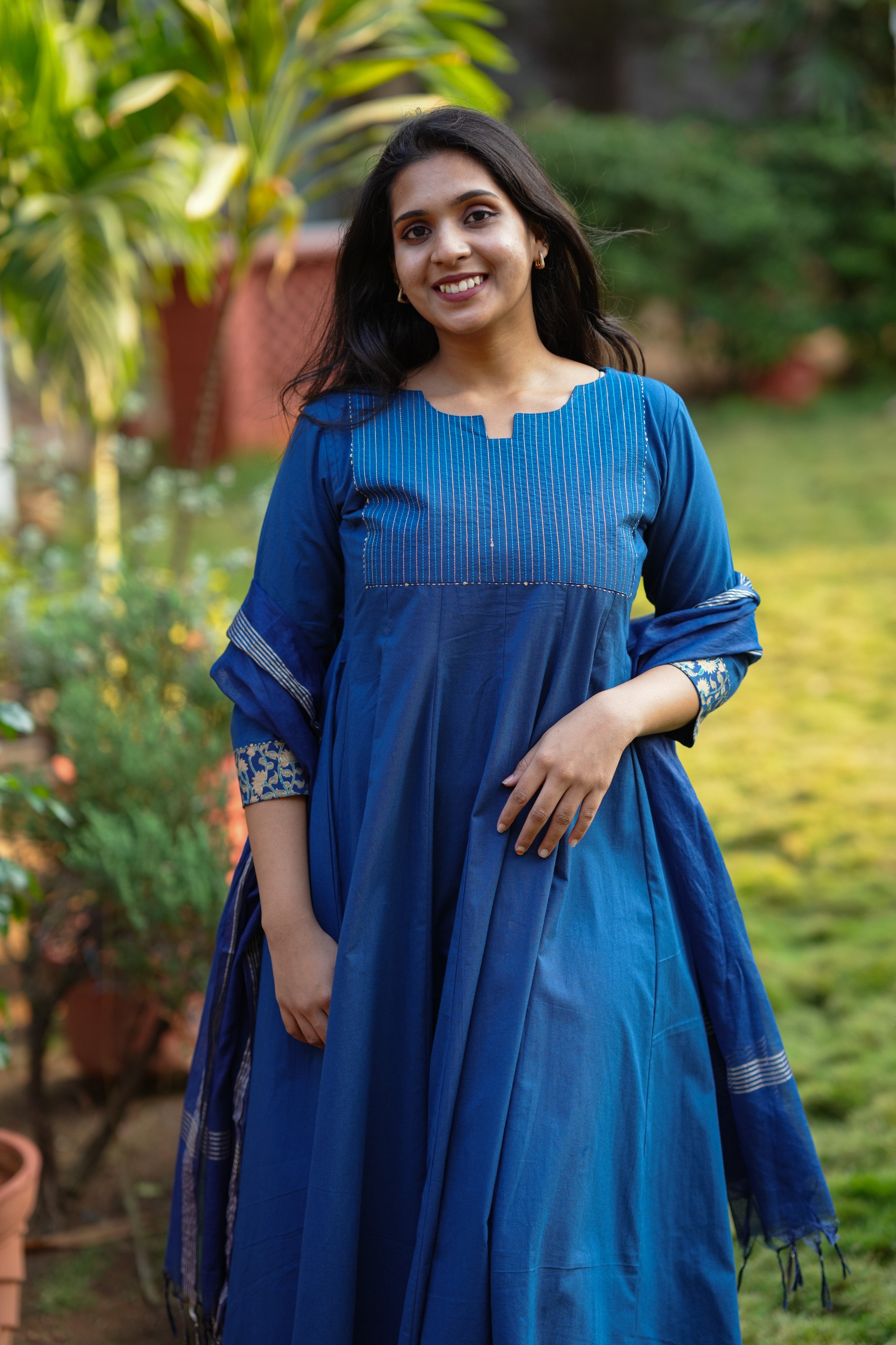 Rithika Blue (Kurti+Dupatta)