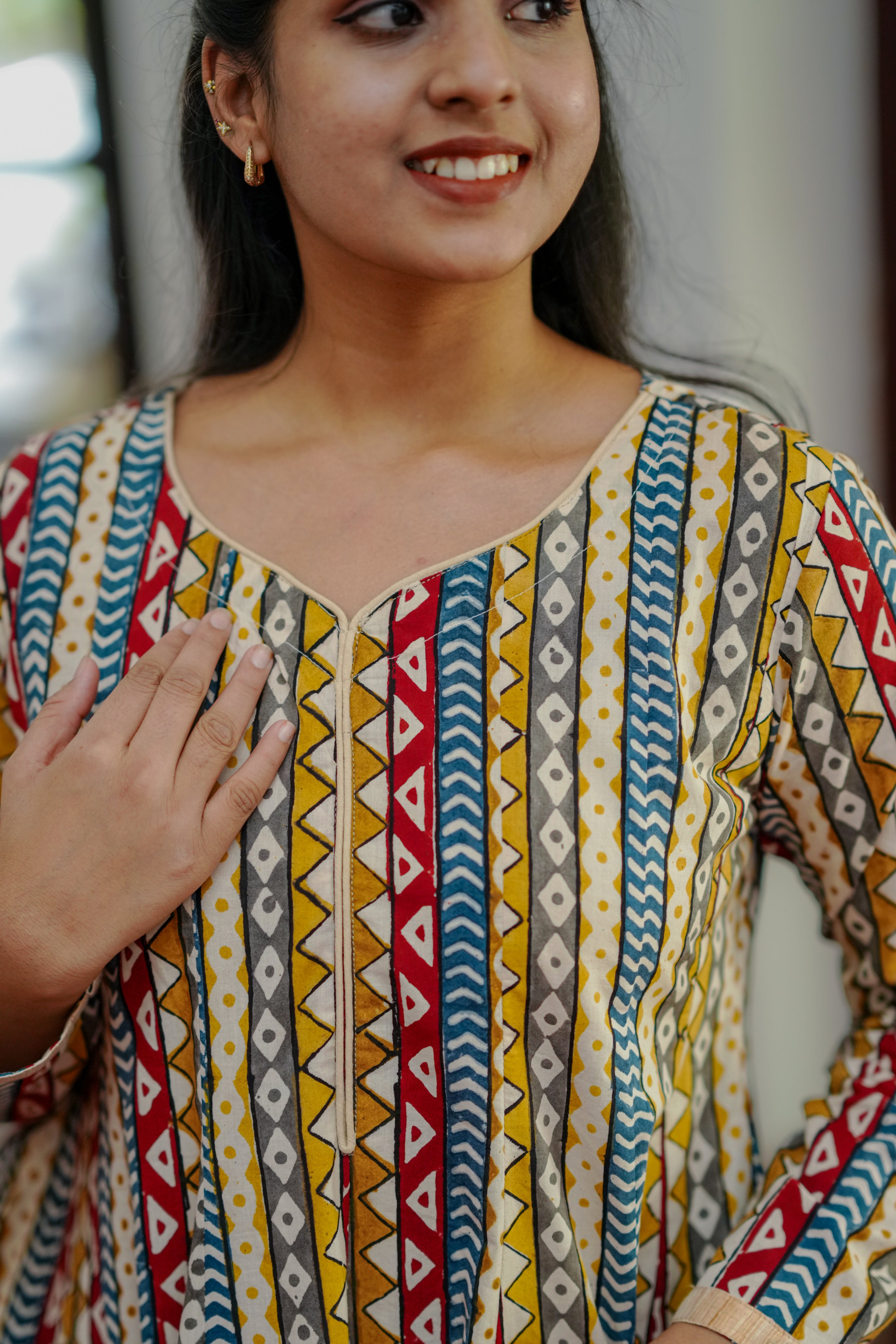 trendy multicolor cotton kurti for college girls
stylish full flared anarkali kurti
casual college wear cotton kurti
side pocket cotton kurti for college
comfortable cotton kurti set with flare