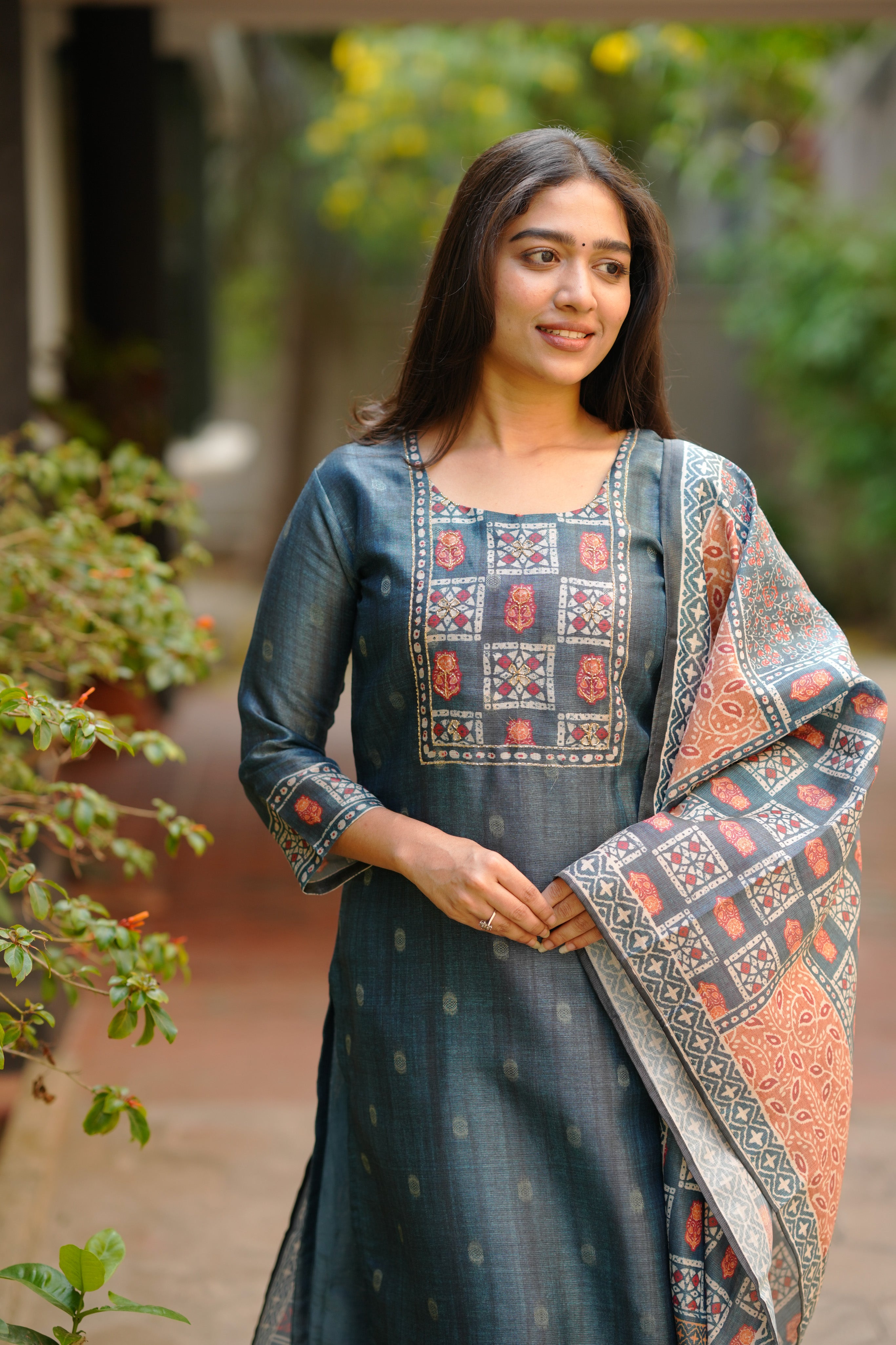 Beads Embroidery Kurti Set for Women
Straight Cut Art Silk Kurti Set for Women