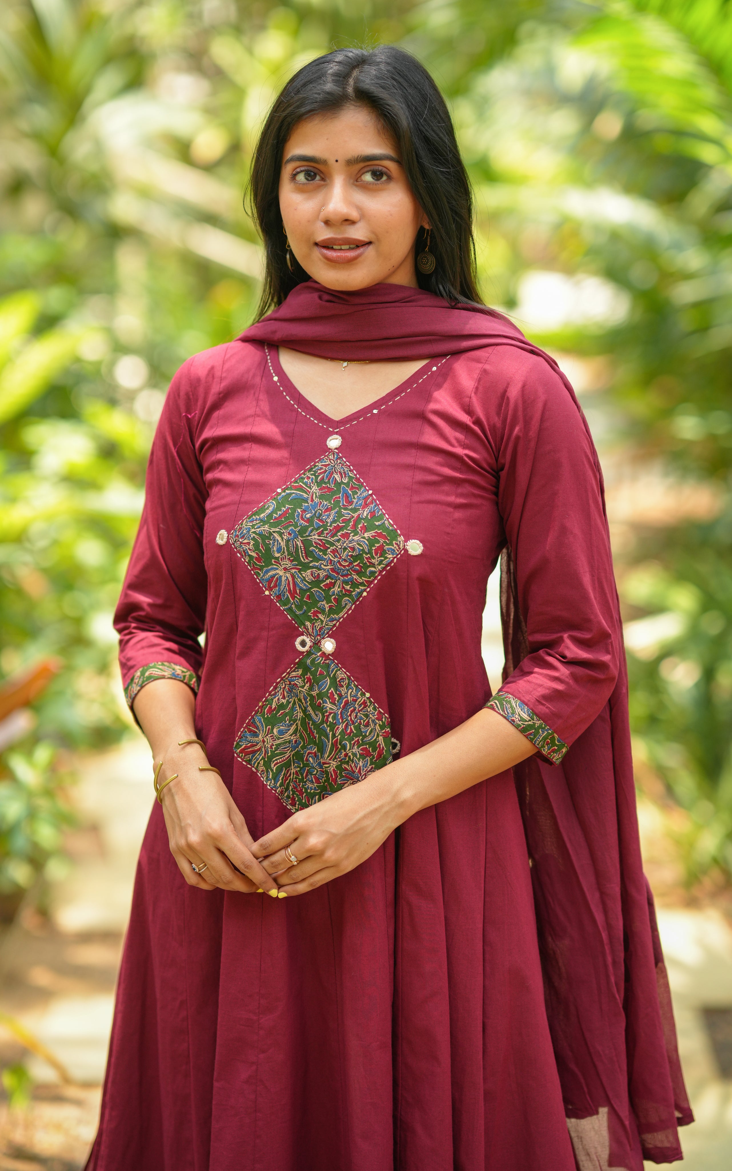 Shonali Maroon (Kurti+Dupatta)