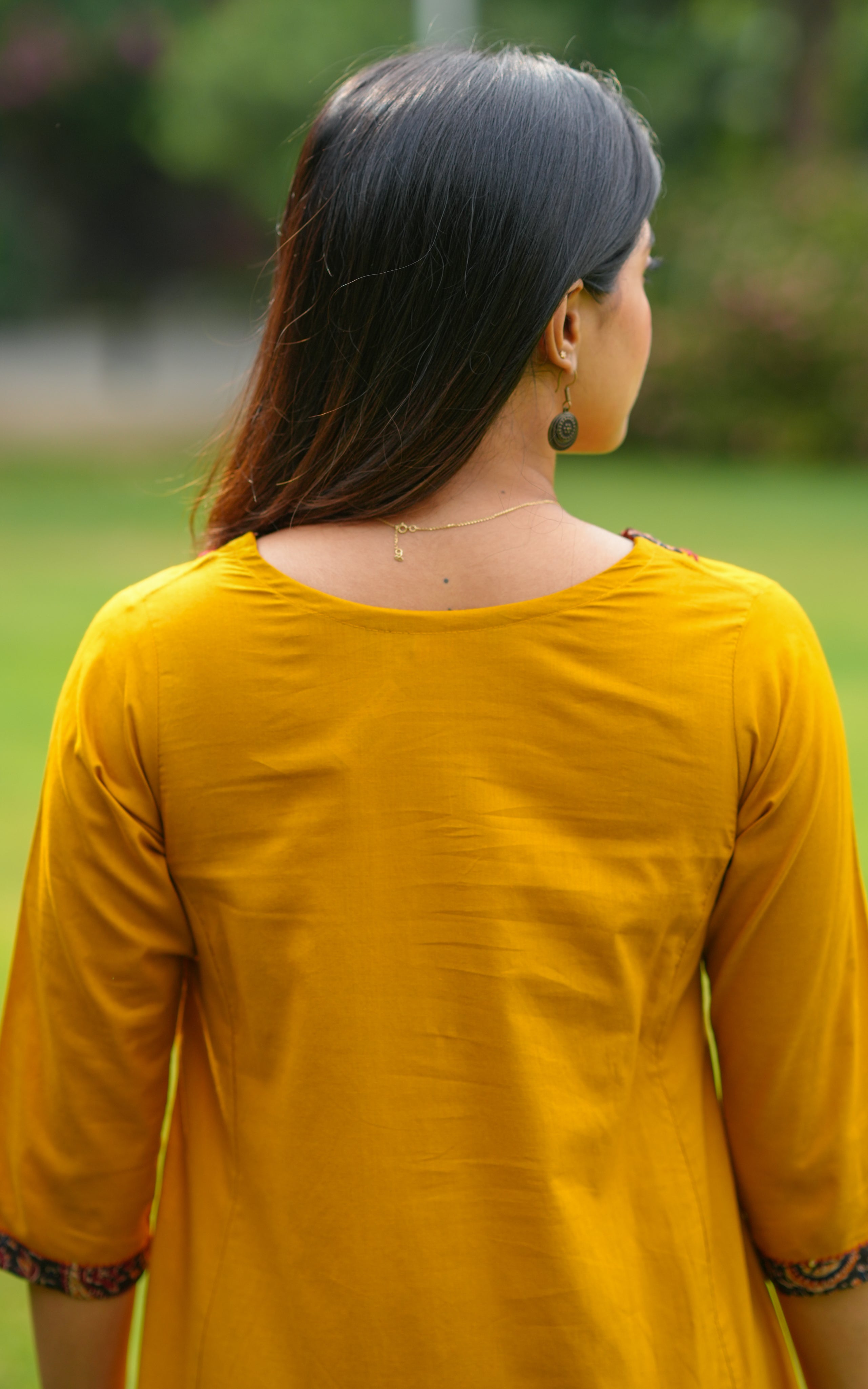 Instore – Mustard Casual Wear Cotton Kurti for Women – Ethnic Wear