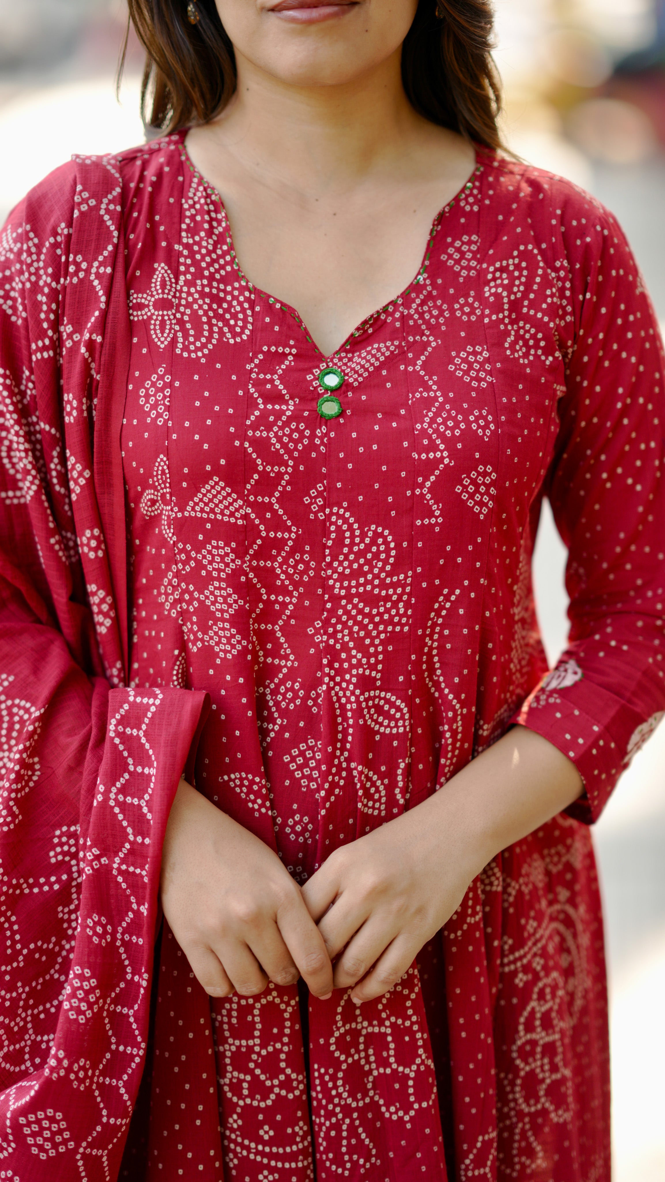 Madhumithra Red (Kurti+Dupatta)