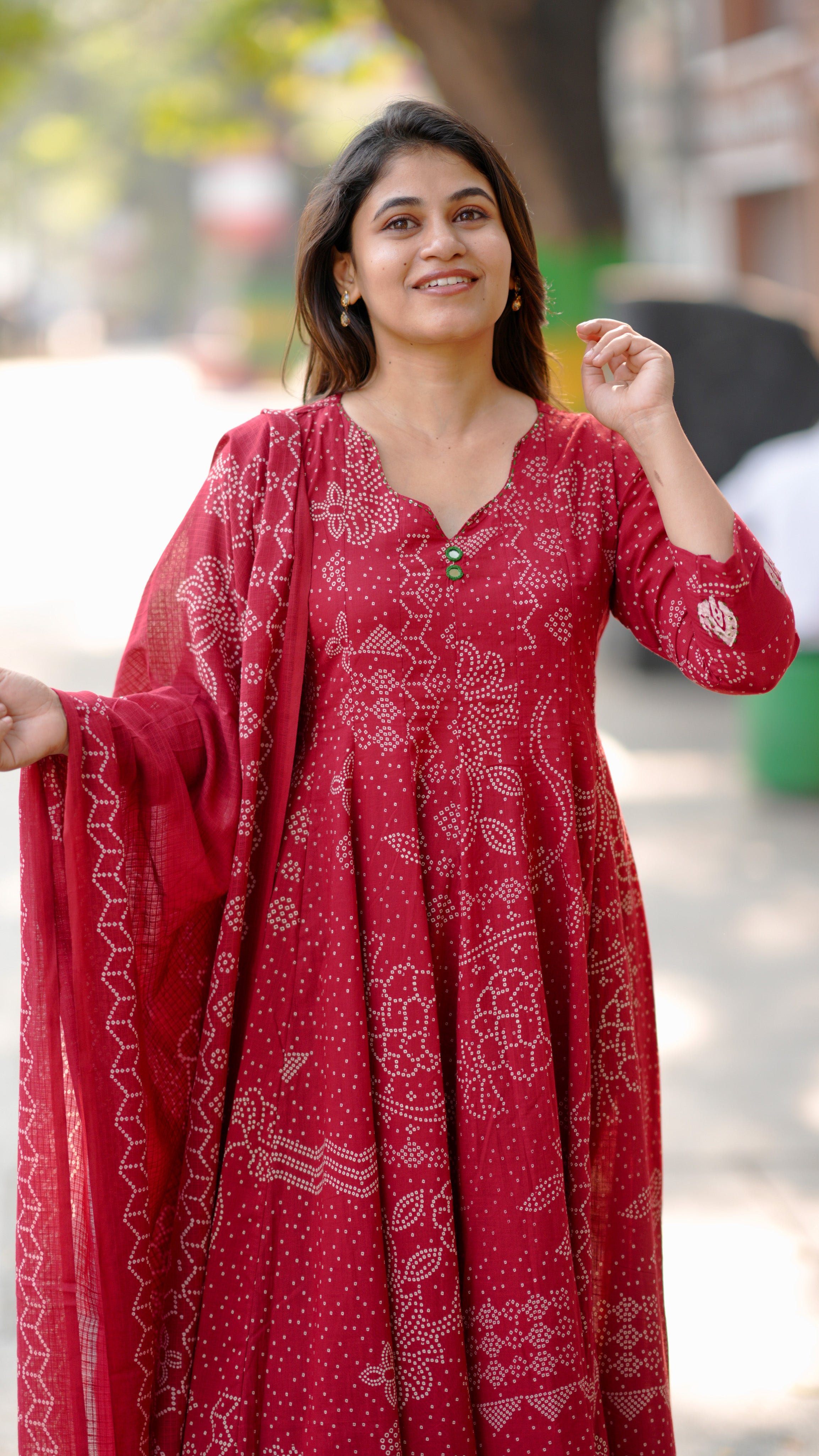 Madhumithra Red (Kurti+Dupatta)