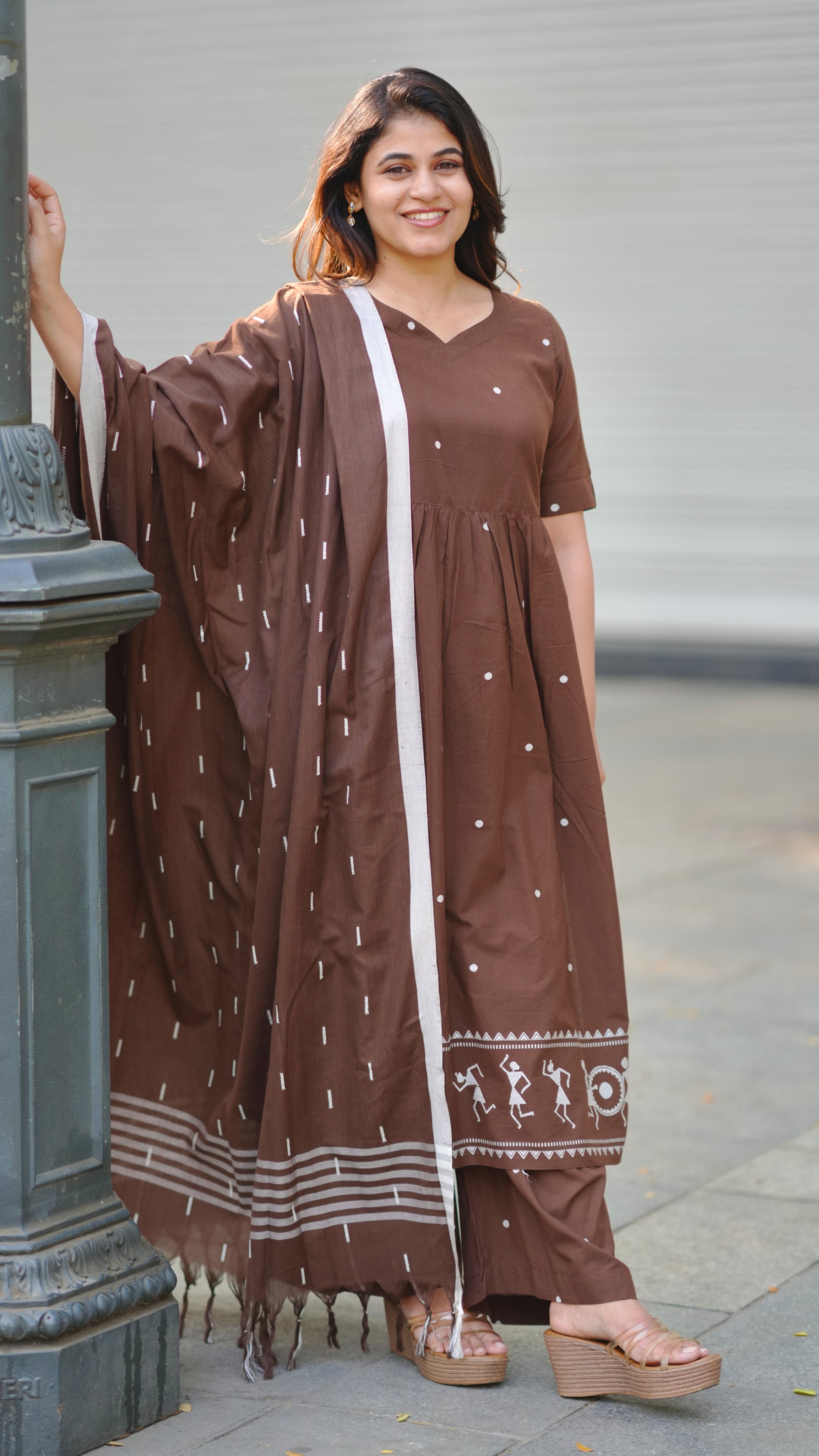 Neelothi Brown (Kurti+Pant+Dupatta)