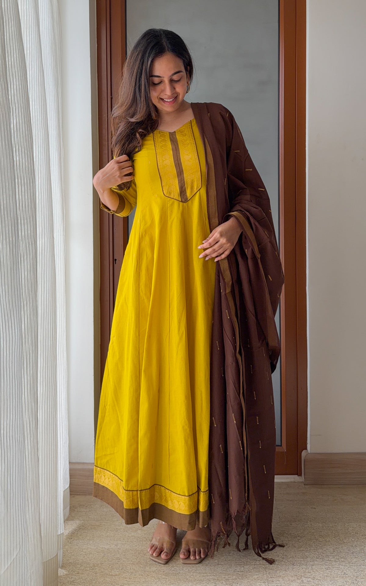 Kundhavai Mustard (Kurti+Dupatta)