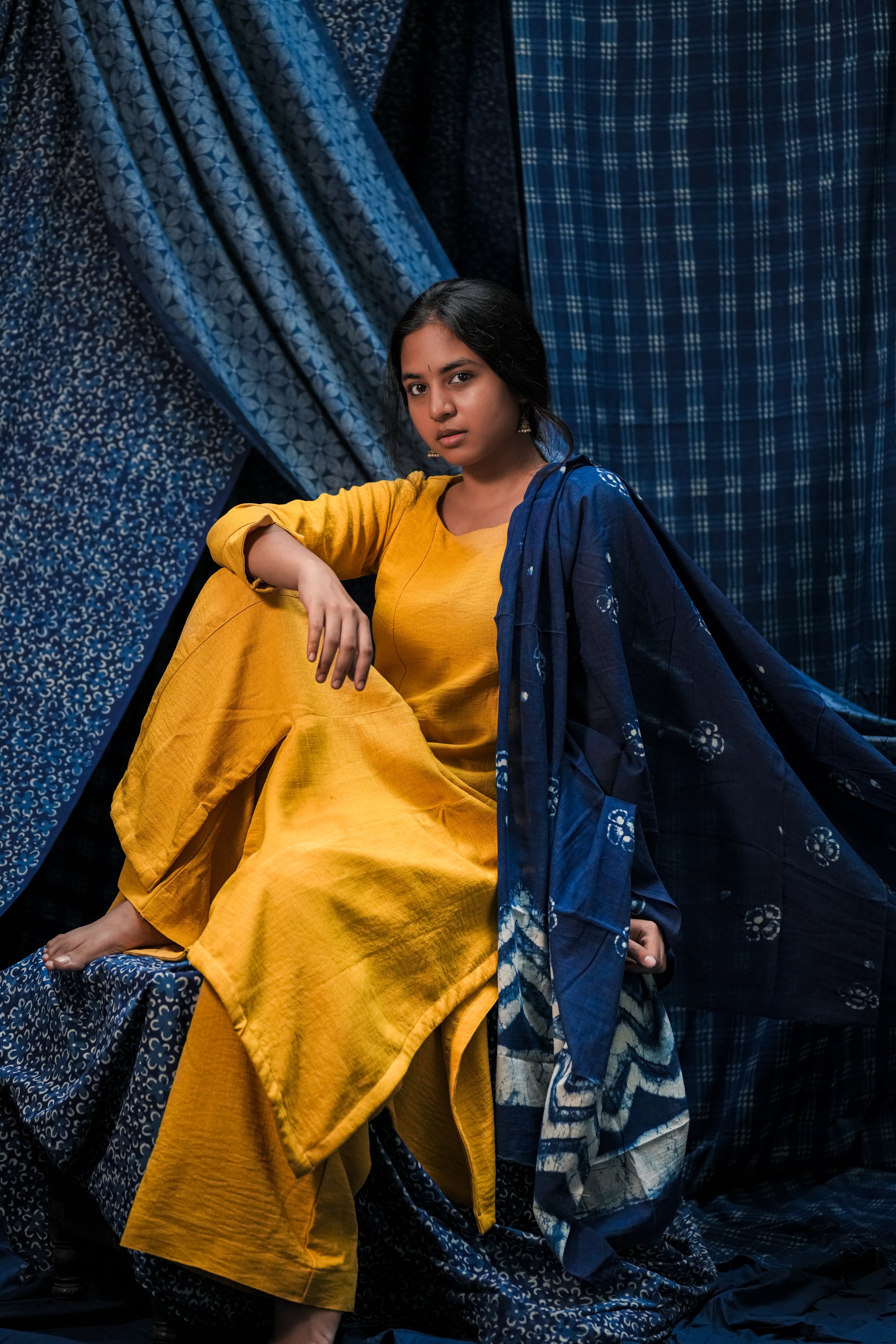 Indigo Yellove (Kurti+Pant+Dupatta)
