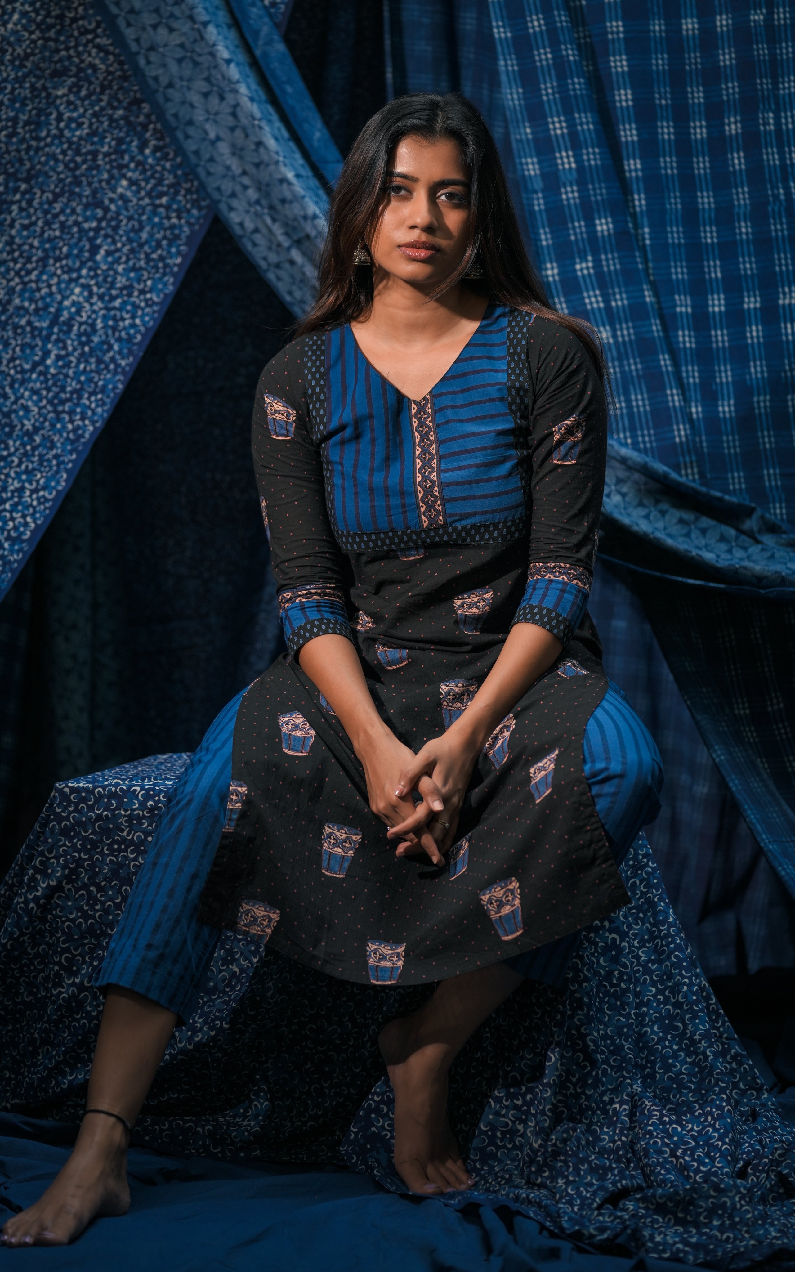 Chai Black (Kurti+Pant+Dupatta)