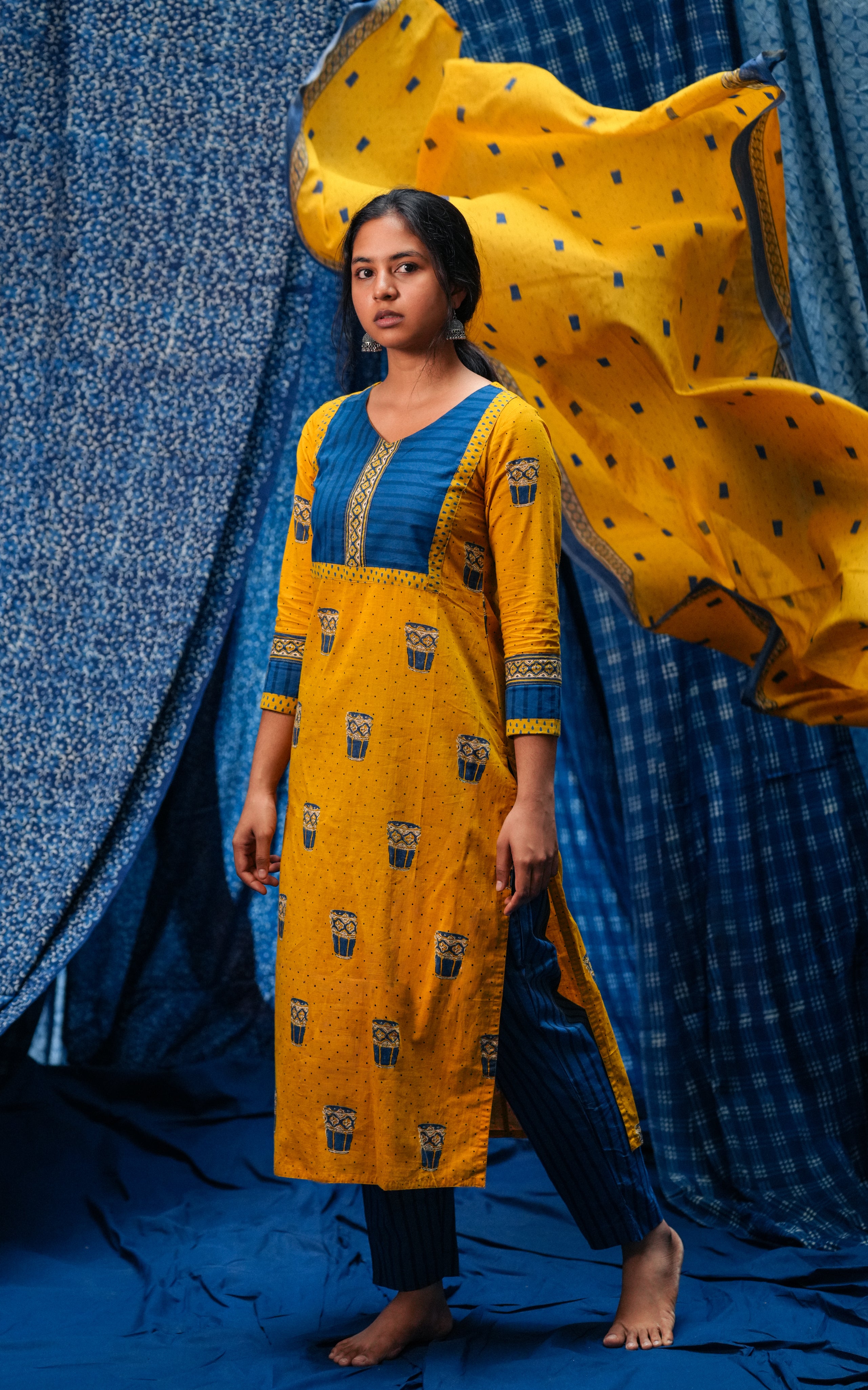Chai Yellow (Kurti+Pant+Dupatta)