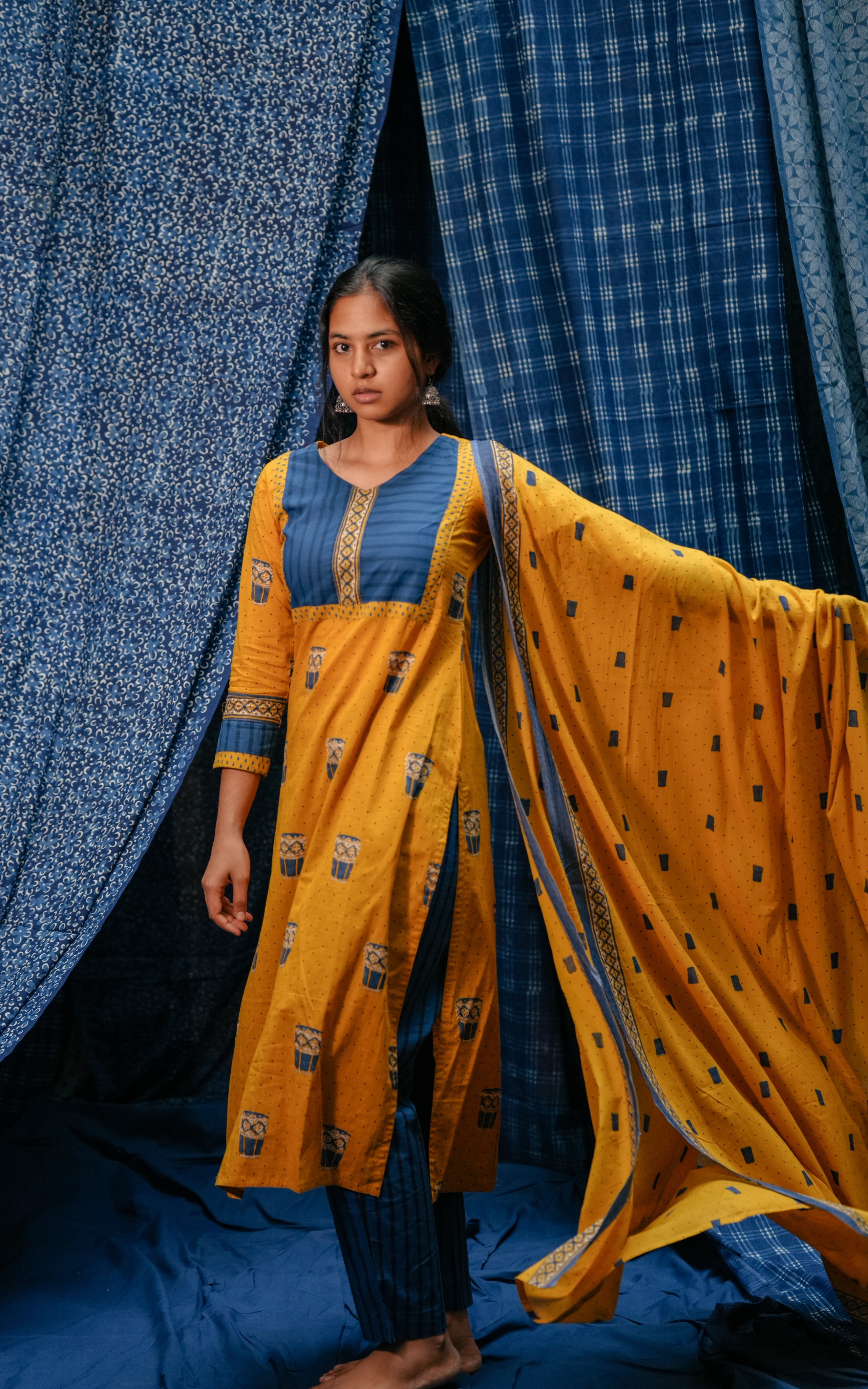 Chai Yellow (Kurti+Pant+Dupatta)