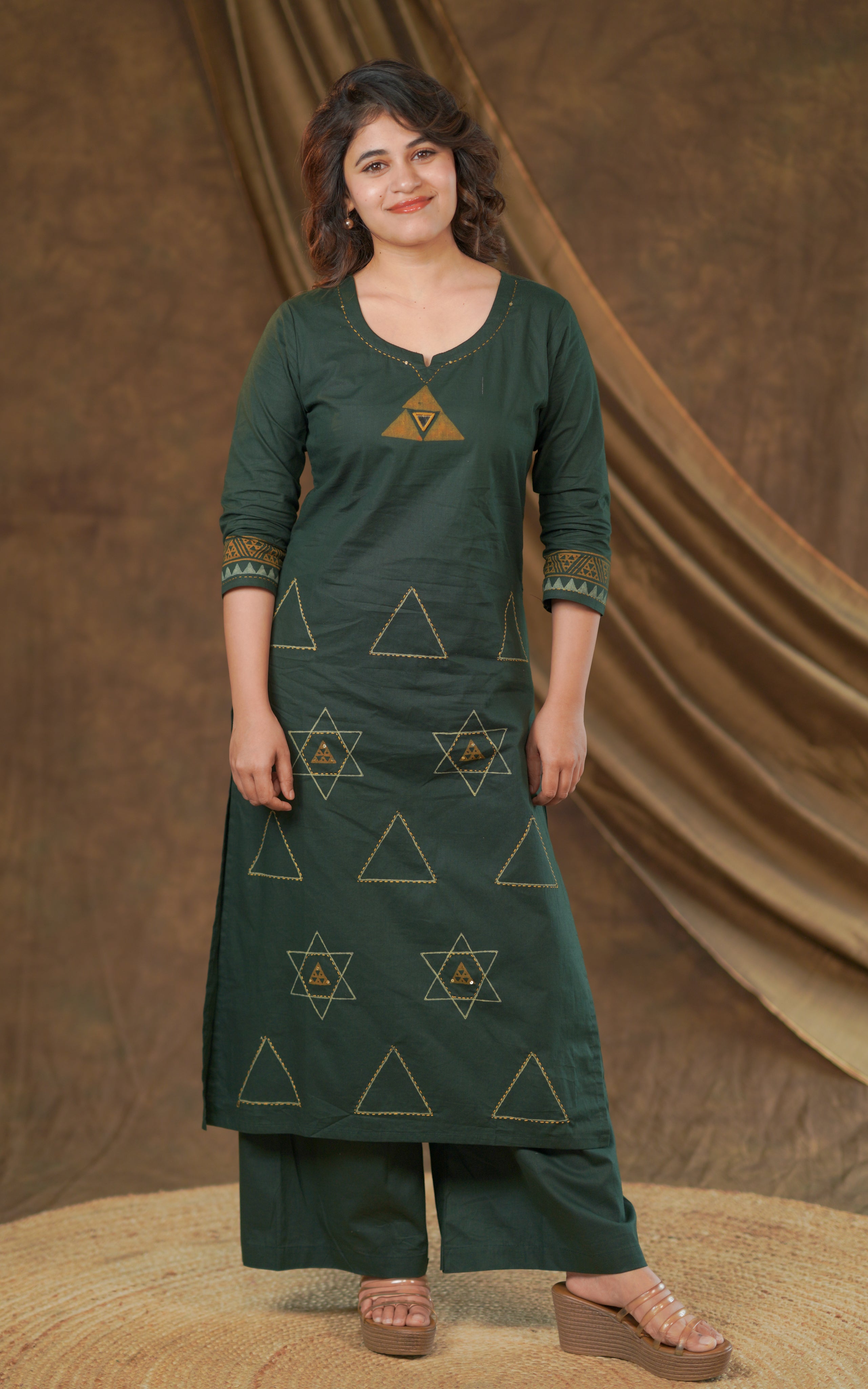 Jivika Handblock (Kurti+Pant+Dupatta)