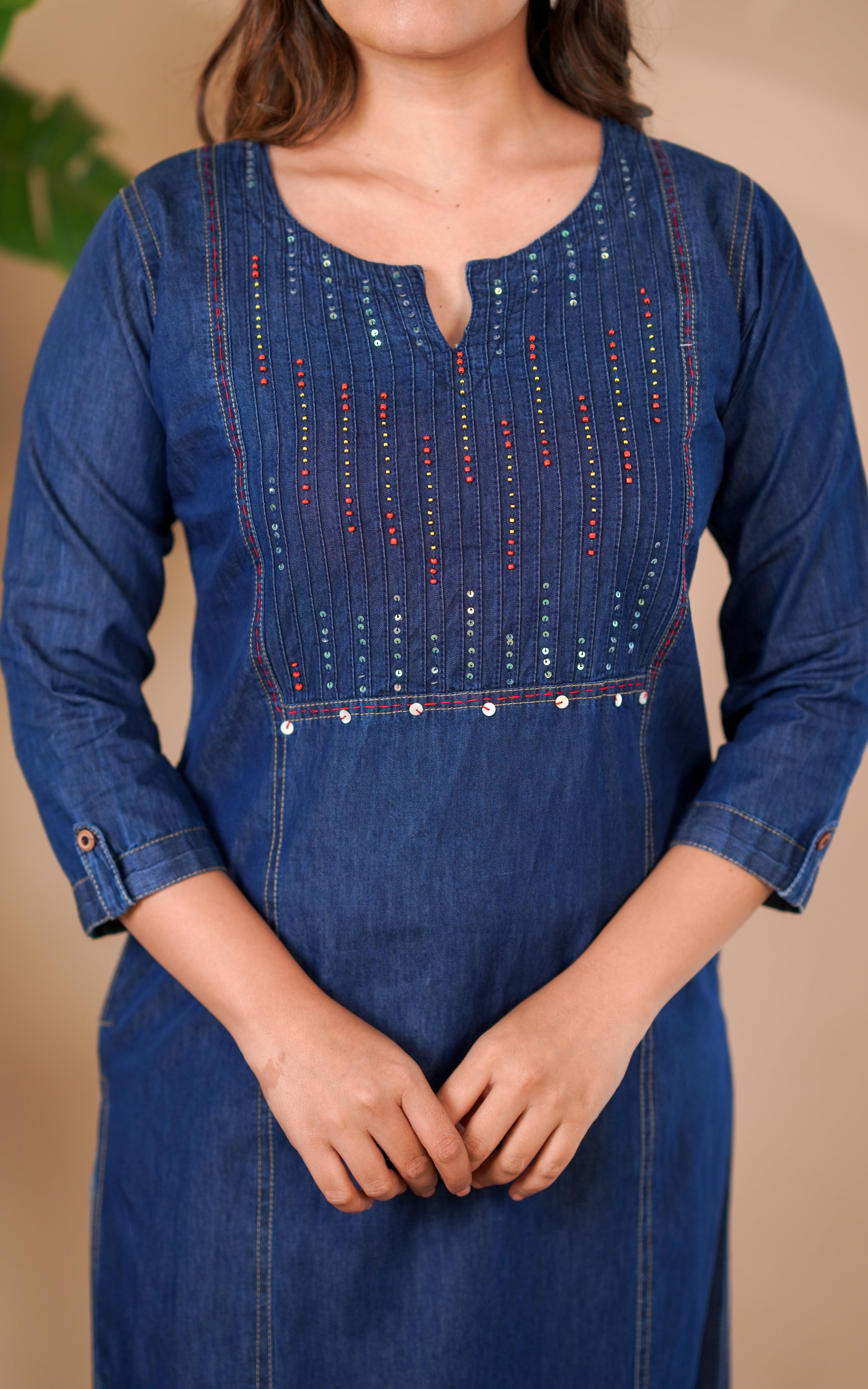 Denim casual kurti