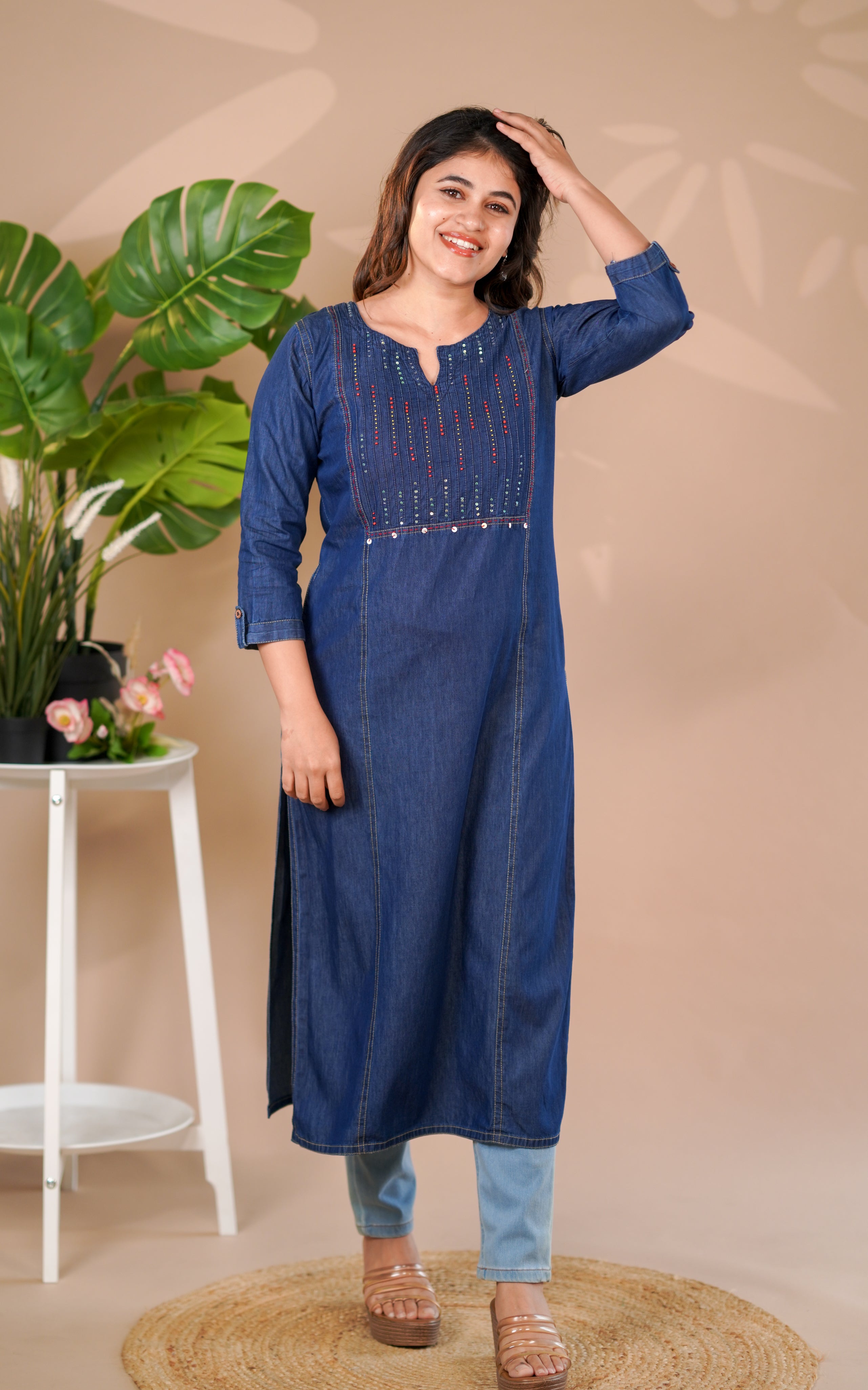  Office wear Denim kurti 