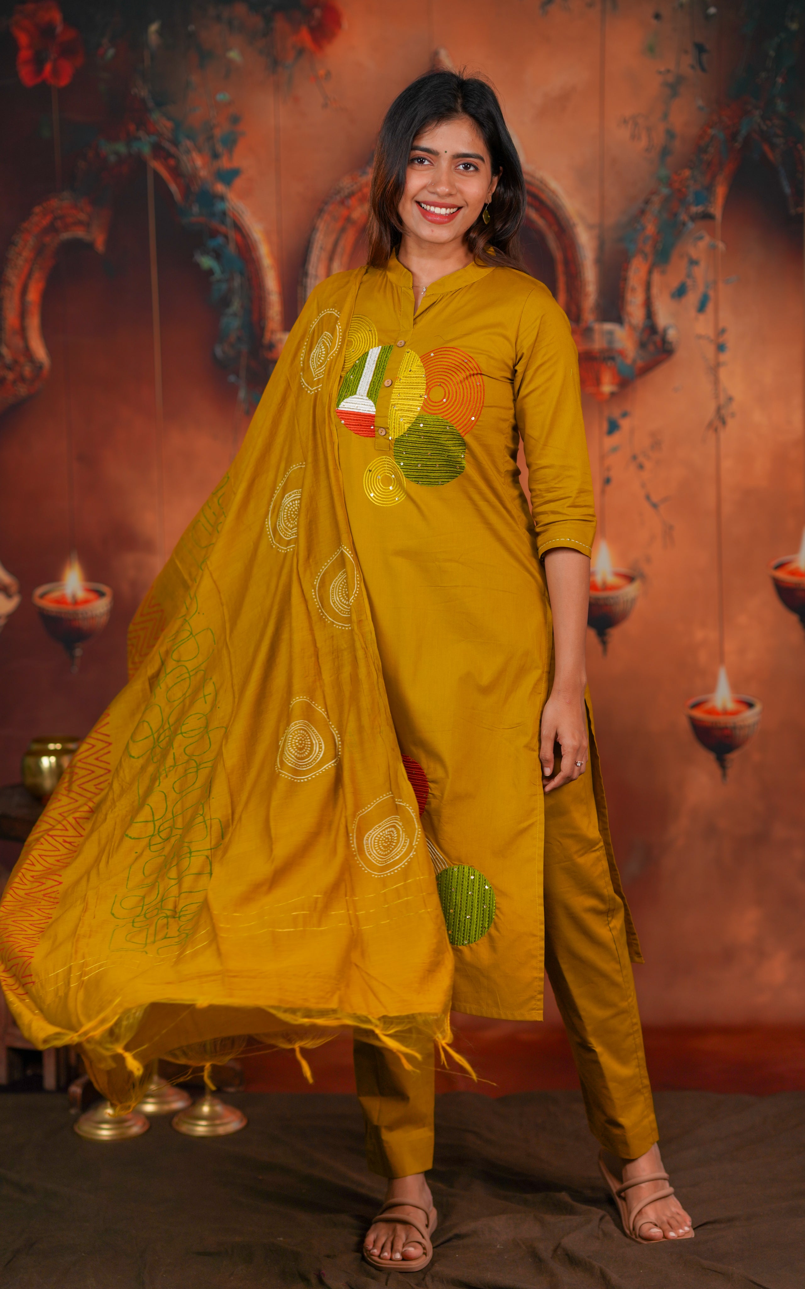 Straight-cut kurti set for women