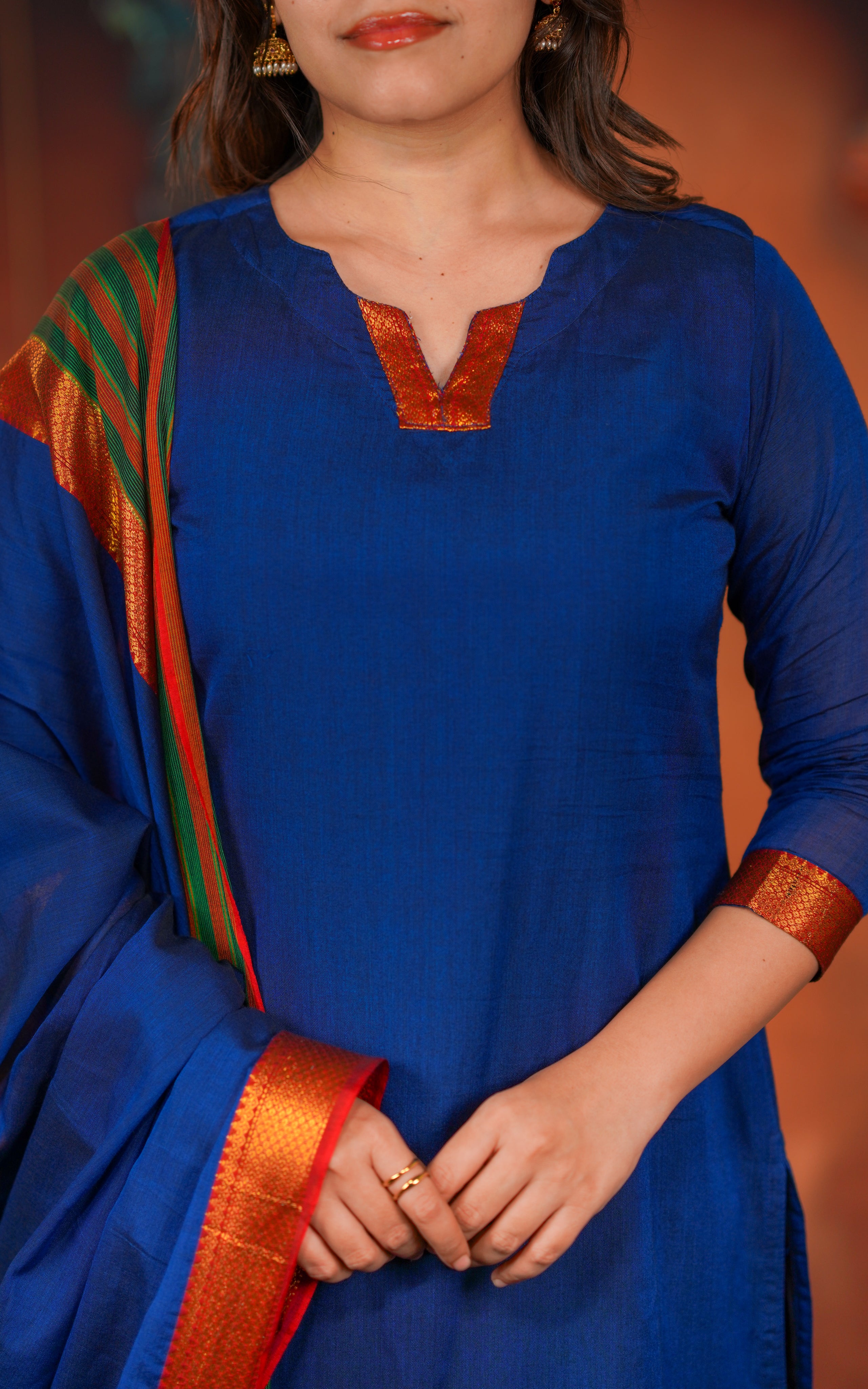 Saritha Navy Blue (Kurti+Dupatta)