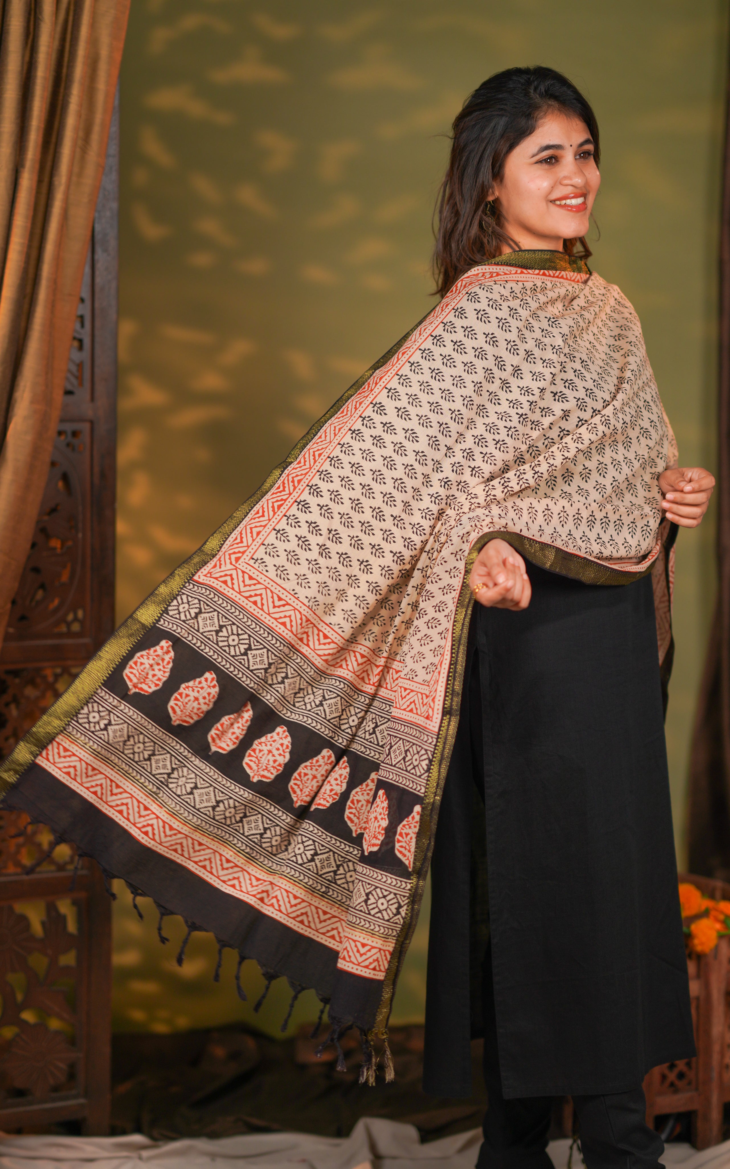 Handblock Mangalagiri Dupatta 26